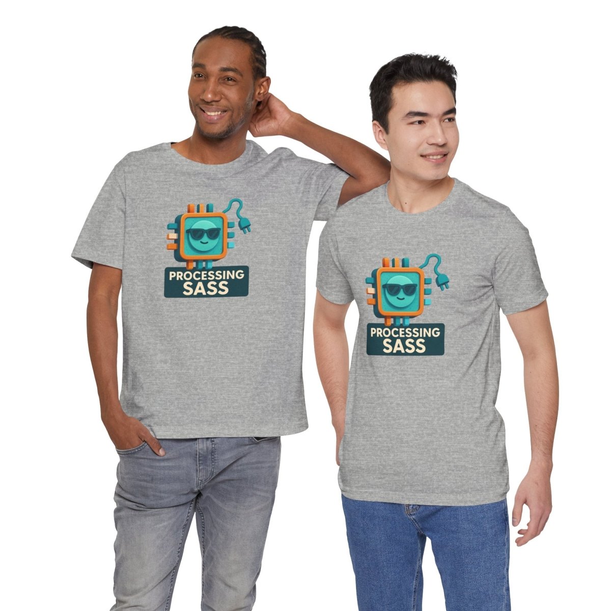 "Processing Sass" Graphic T-Shirt for Geeky Friends, Funny Gift, Casual Wear, Programmer Humor - AI Tee Hero