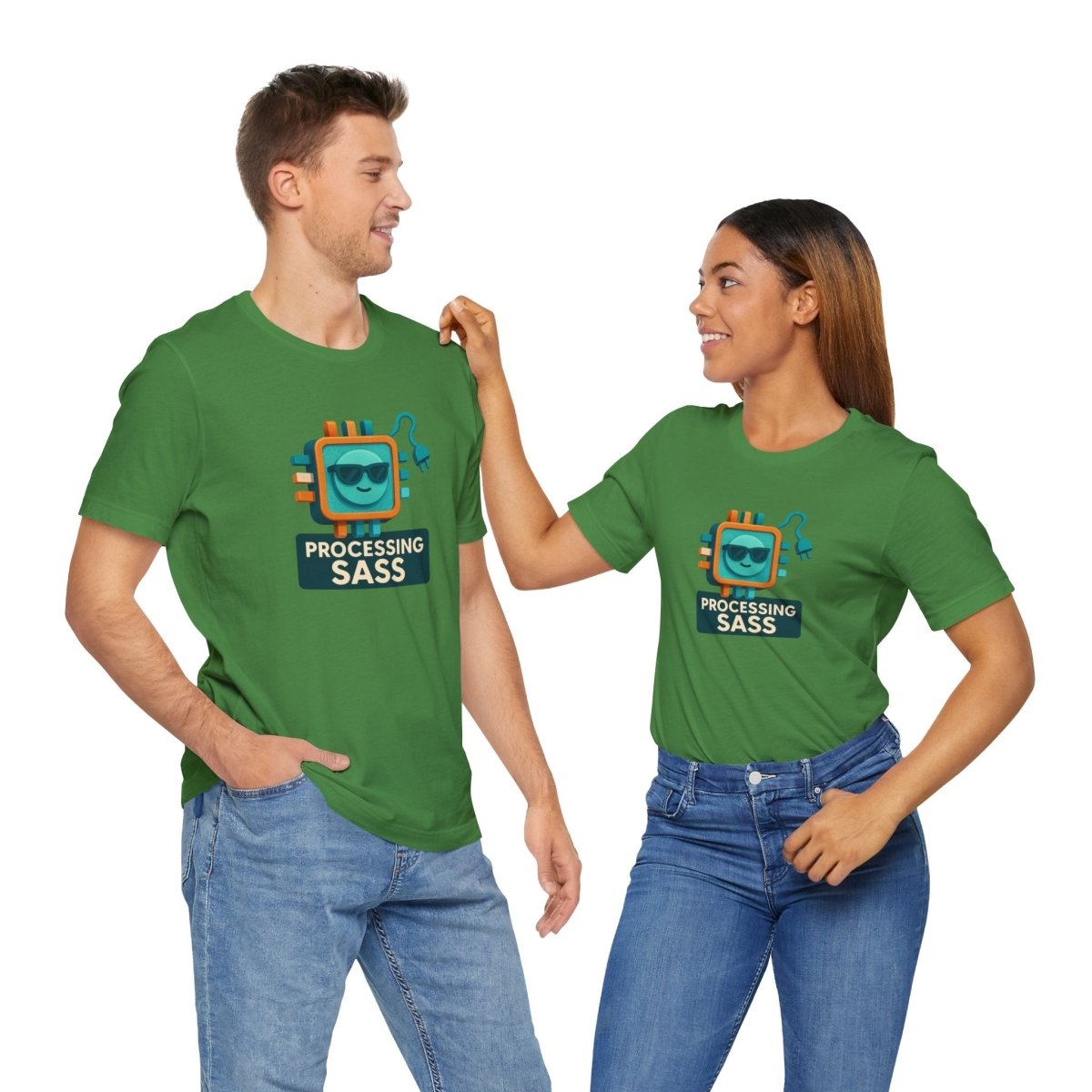 "Processing Sass" Graphic T-Shirt for Geeky Friends, Funny Gift, Casual Wear, Programmer Humor - AI Tee Hero
