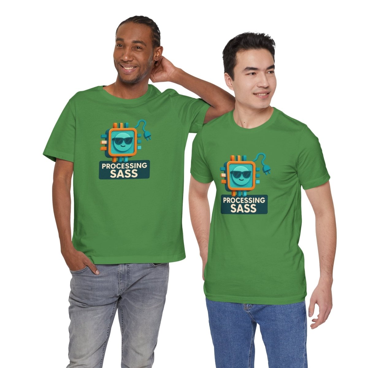 "Processing Sass" Graphic T-Shirt for Geeky Friends, Funny Gift, Casual Wear, Programmer Humor - AI Tee Hero