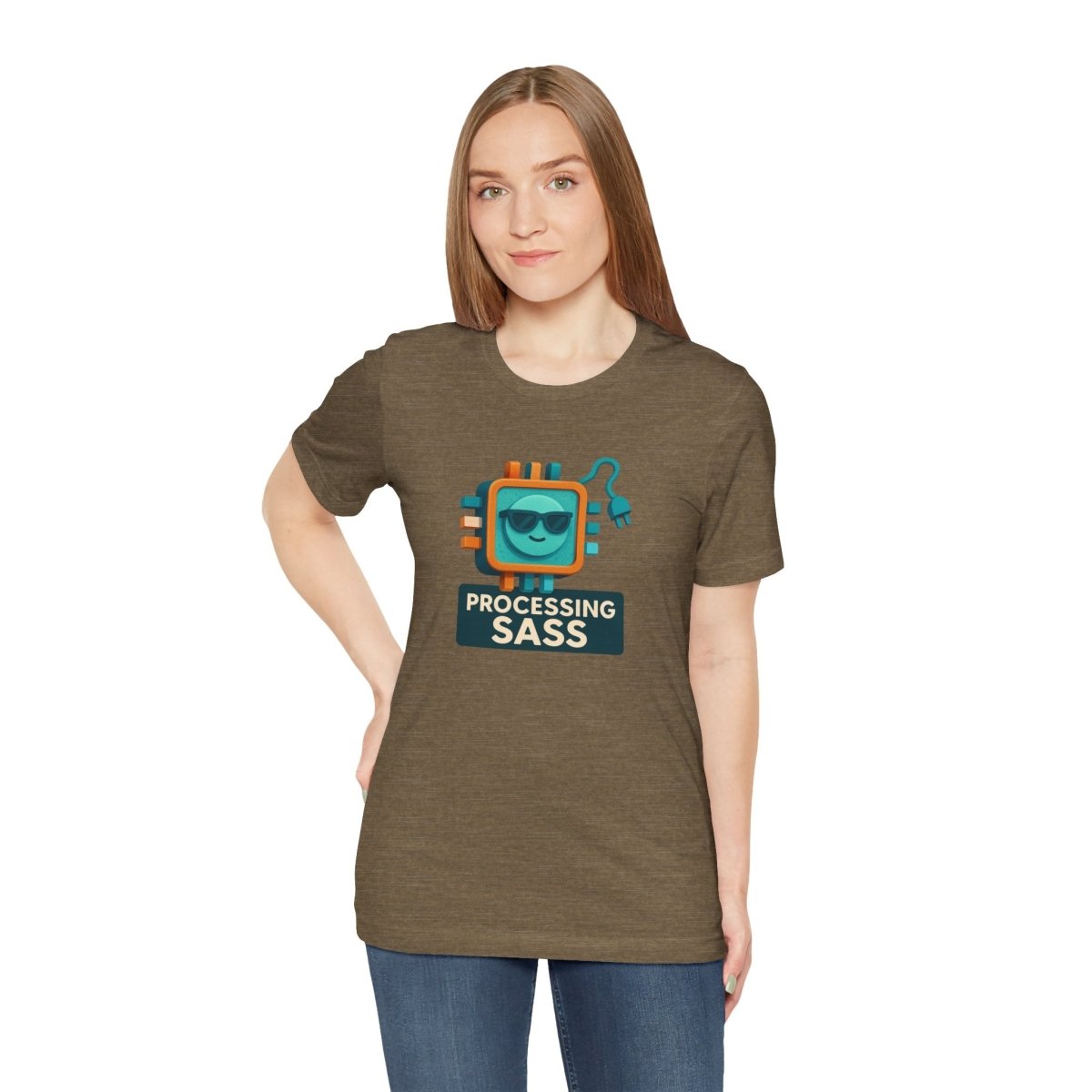 "Processing Sass" Graphic T-Shirt for Geeky Friends, Funny Gift, Casual Wear, Programmer Humor - AI Tee Hero