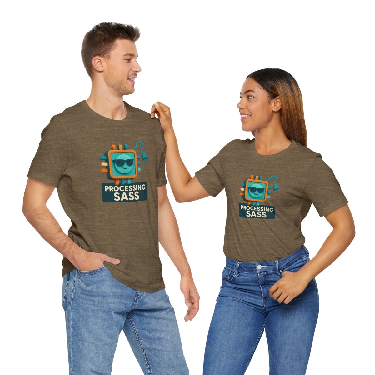"Processing Sass" Graphic T-Shirt for Geeky Friends, Funny Gift, Casual Wear, Programmer Humor - AI Tee Hero