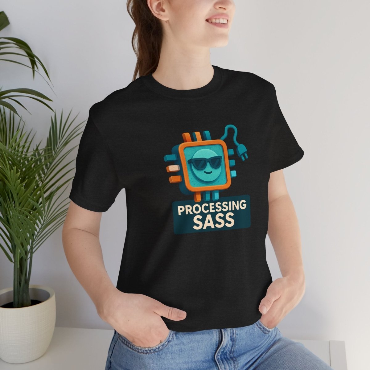 "Processing Sass" Graphic T-Shirt for Geeky Friends, Funny Gift, Casual Wear, Programmer Humor - AI Tee Hero