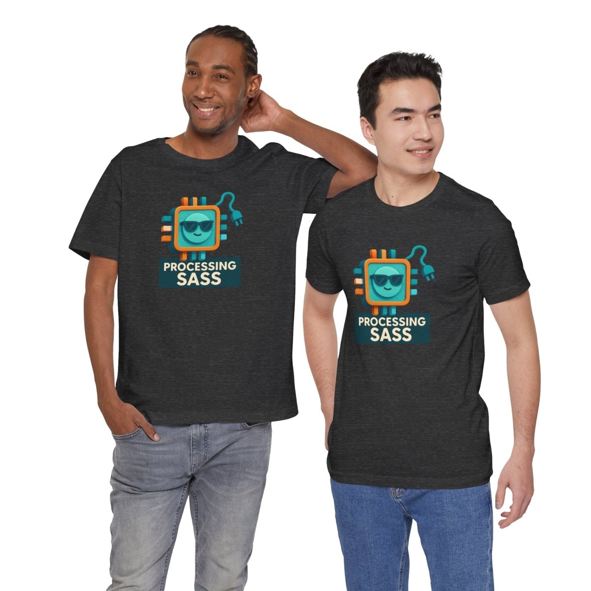 "Processing Sass" Graphic T-Shirt for Geeky Friends, Funny Gift, Casual Wear, Programmer Humor - AI Tee Hero