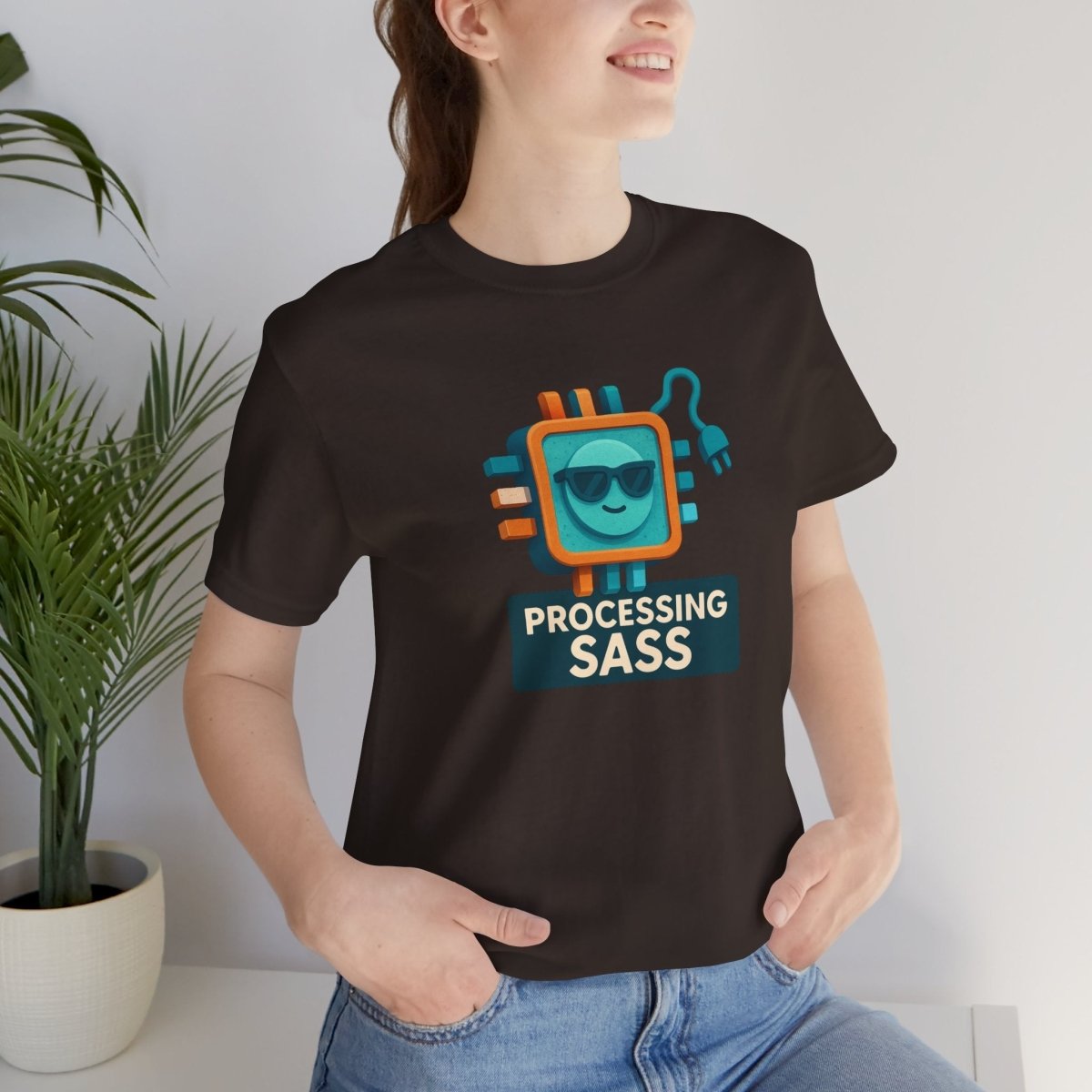 "Processing Sass" Graphic T-Shirt for Geeky Friends, Funny Gift, Casual Wear, Programmer Humor - AI Tee Hero