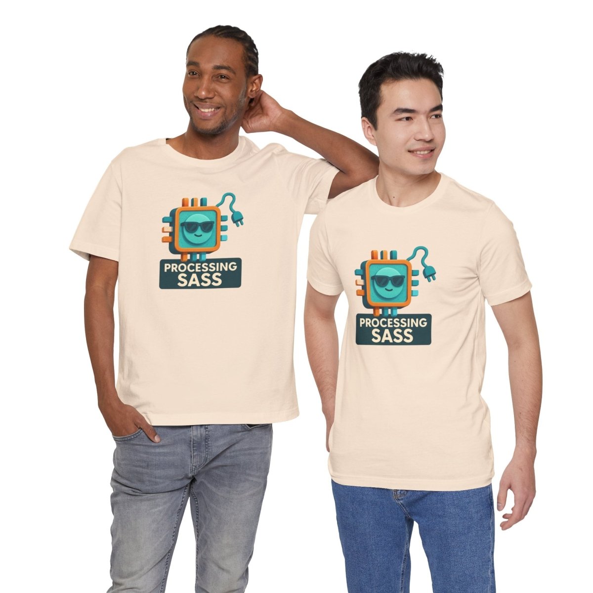 "Processing Sass" Graphic T-Shirt for Geeky Friends, Funny Gift, Casual Wear, Programmer Humor - AI Tee Hero