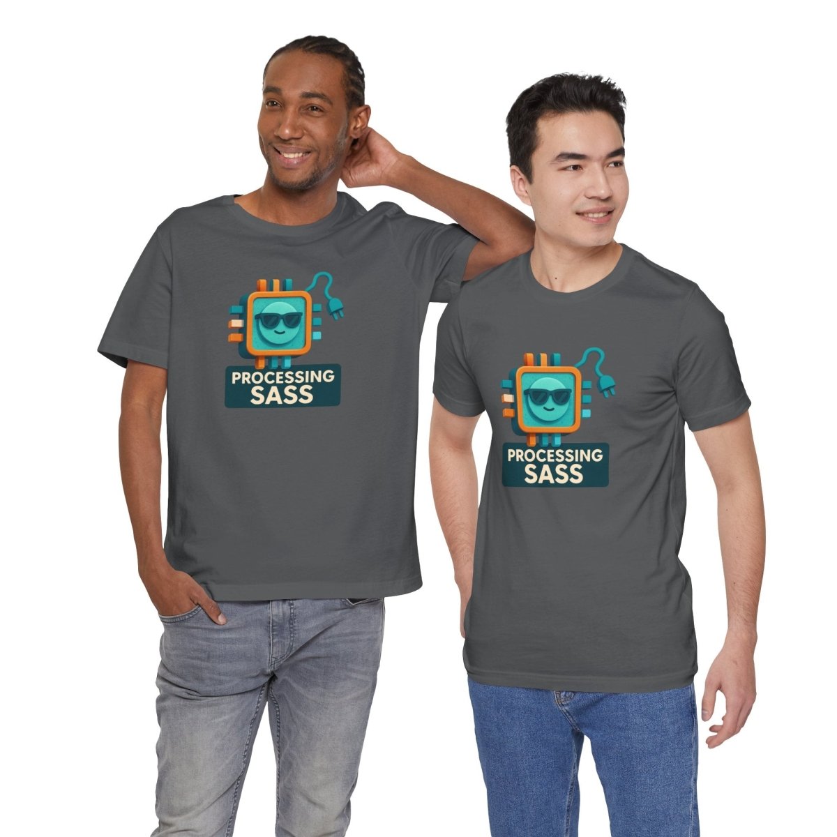 "Processing Sass" Graphic T-Shirt for Geeky Friends, Funny Gift, Casual Wear, Programmer Humor - AI Tee Hero