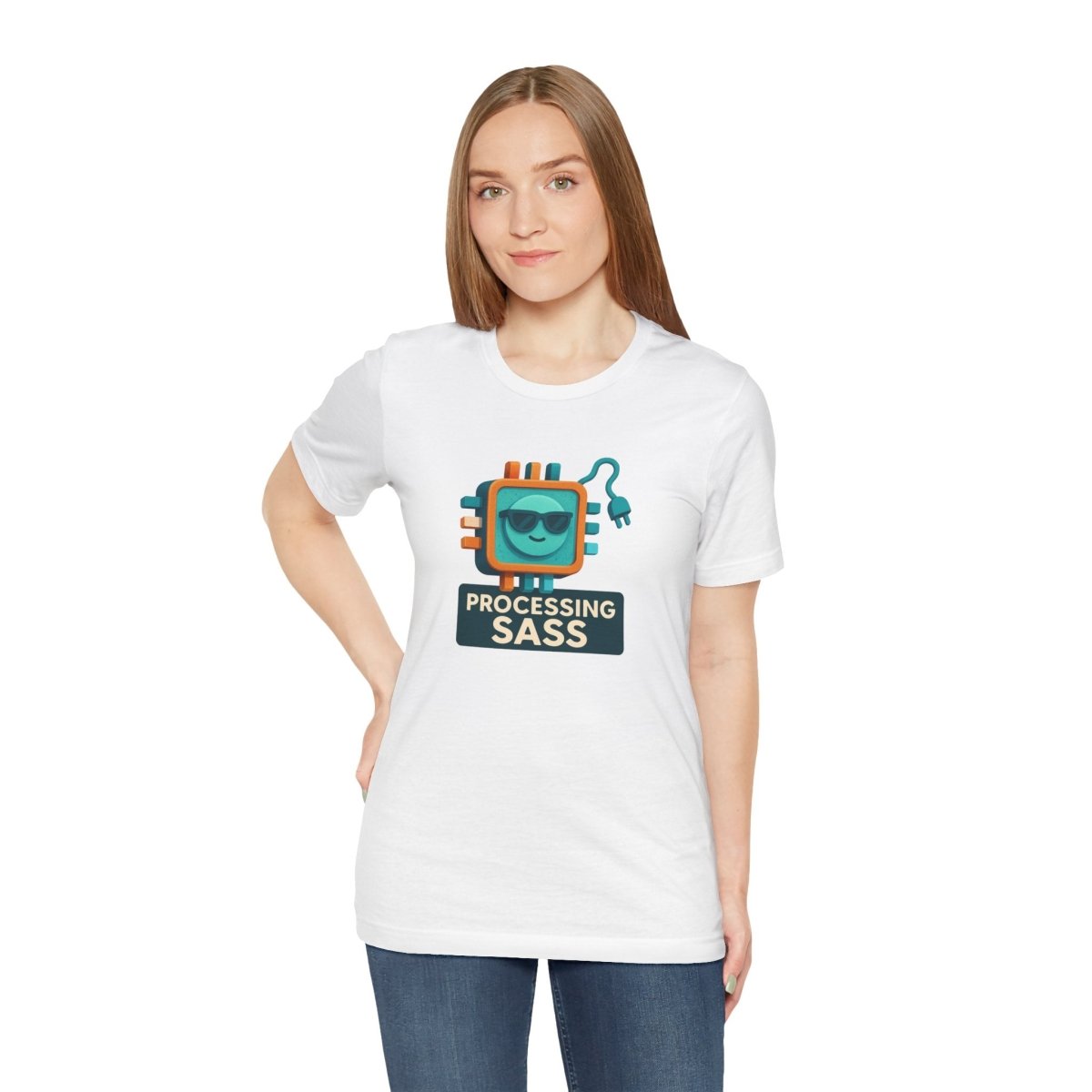 "Processing Sass" Graphic T-Shirt for Geeky Friends, Funny Gift, Casual Wear, Programmer Humor - AI Tee Hero
