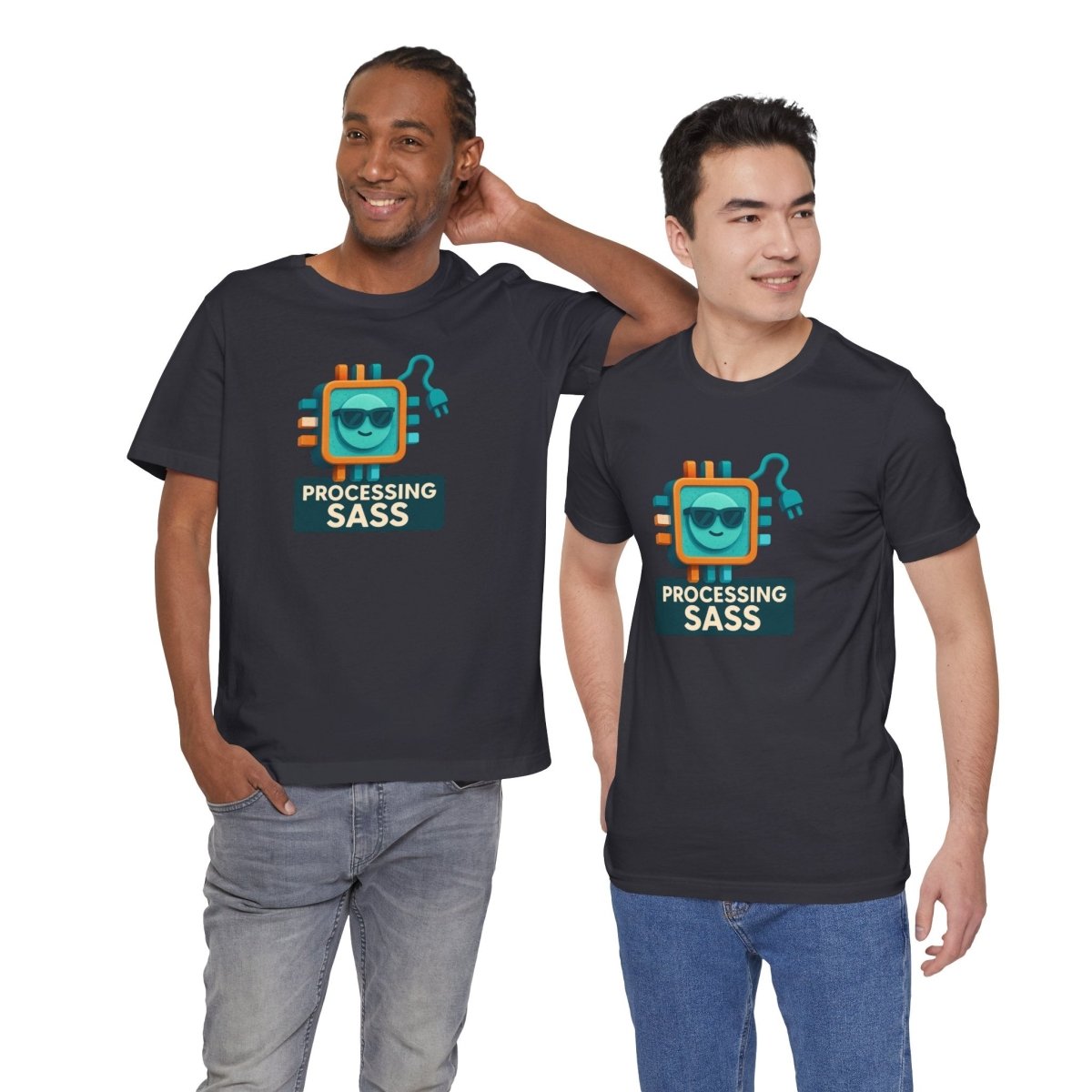 "Processing Sass" Graphic T-Shirt for Geeky Friends, Funny Gift, Casual Wear, Programmer Humor - AI Tee Hero