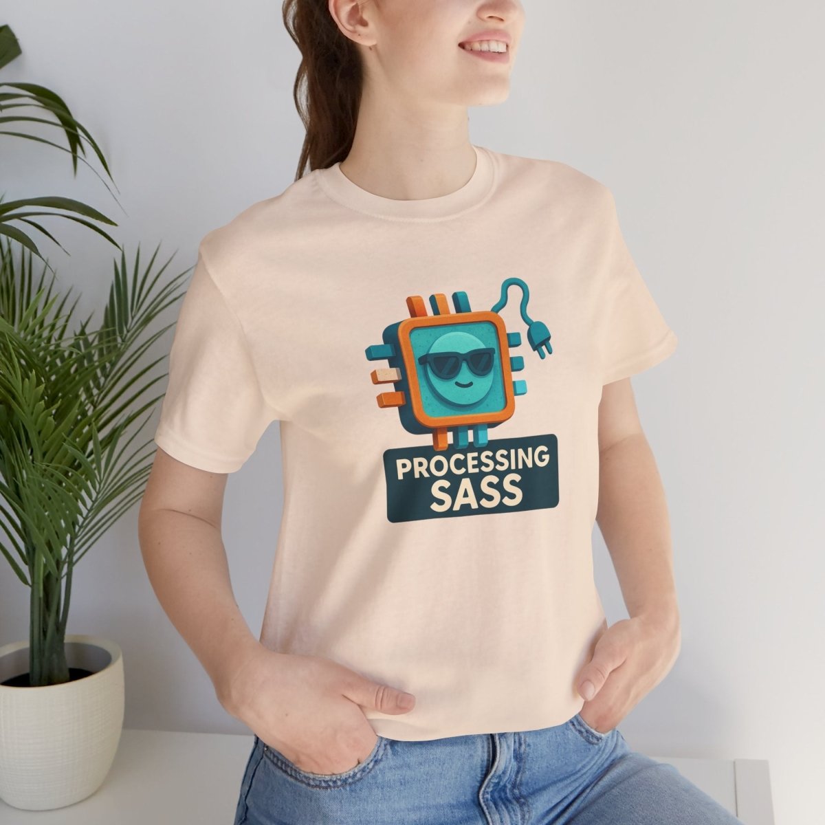 "Processing Sass" Graphic T-Shirt for Geeky Friends, Funny Gift, Casual Wear, Programmer Humor - AI Tee Hero