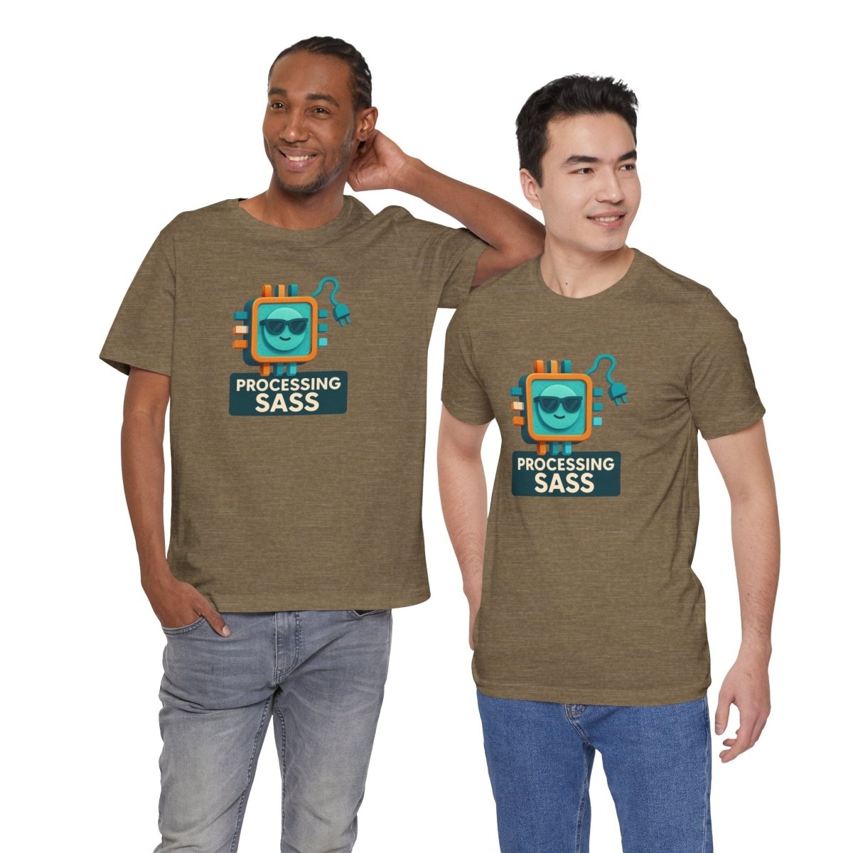 "Processing Sass" Graphic T-Shirt for Geeky Friends, Funny Gift, Casual Wear, Programmer Humor - AI Tee Hero