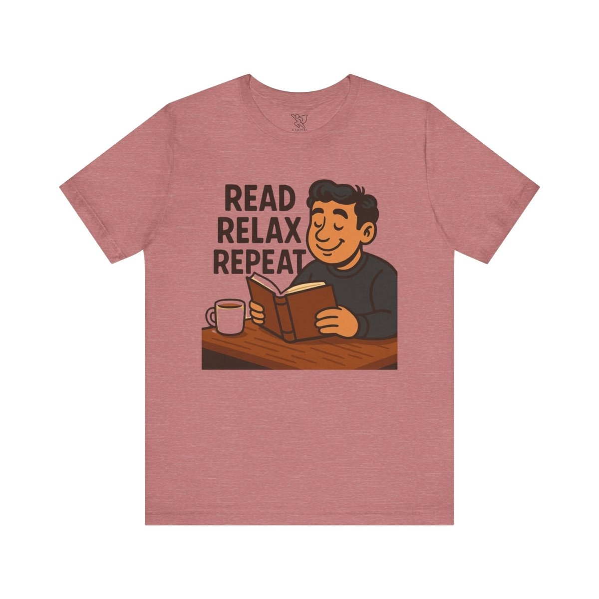 "Read. Relax. Repeat." Cozy Reading Shirt, Book Lover Gift, Unisex Casual Tee, Perfect for Book Clubs, Relaxing Days - MINDSet Collection - AI Tee Hero