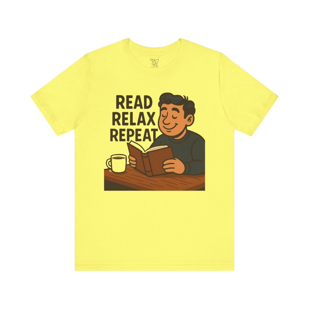 "Read. Relax. Repeat." Cozy Reading Shirt, Book Lover Gift, Unisex Casual Tee, Perfect for Book Clubs, Relaxing Days - MINDSet Collection - AI Tee Hero