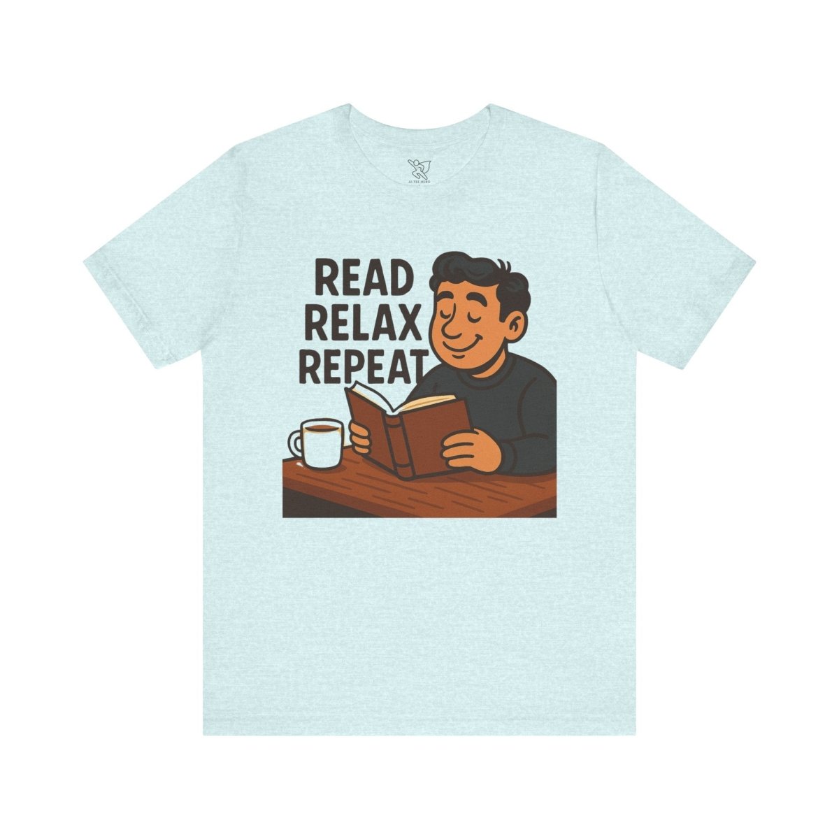 "Read. Relax. Repeat." Cozy Reading Shirt, Book Lover Gift, Unisex Casual Tee, Perfect for Book Clubs, Relaxing Days - MINDSet Collection - AI Tee Hero
