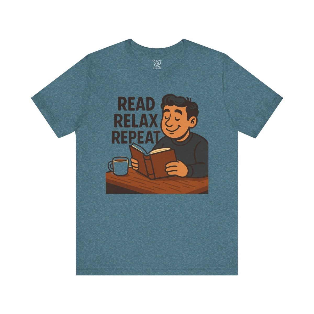 "Read. Relax. Repeat." Cozy Reading Shirt, Book Lover Gift, Unisex Casual Tee, Perfect for Book Clubs, Relaxing Days - MINDSet Collection - AI Tee Hero