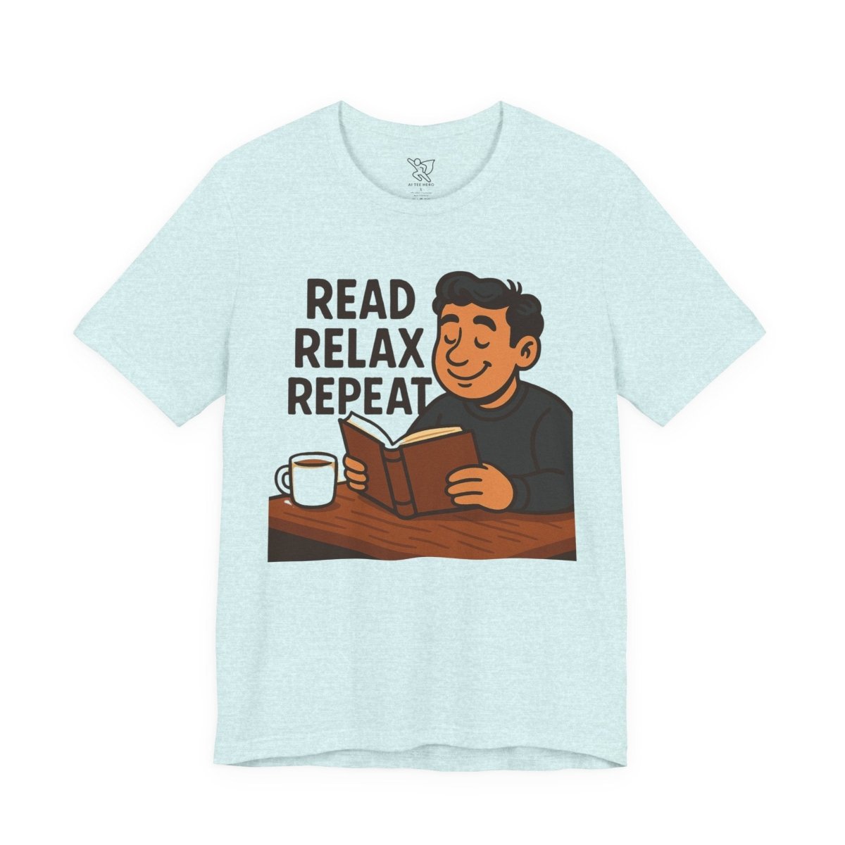 "Read. Relax. Repeat." Cozy Reading Shirt, Book Lover Gift, Unisex Casual Tee, Perfect for Book Clubs, Relaxing Days - MINDSet Collection - AI Tee Hero