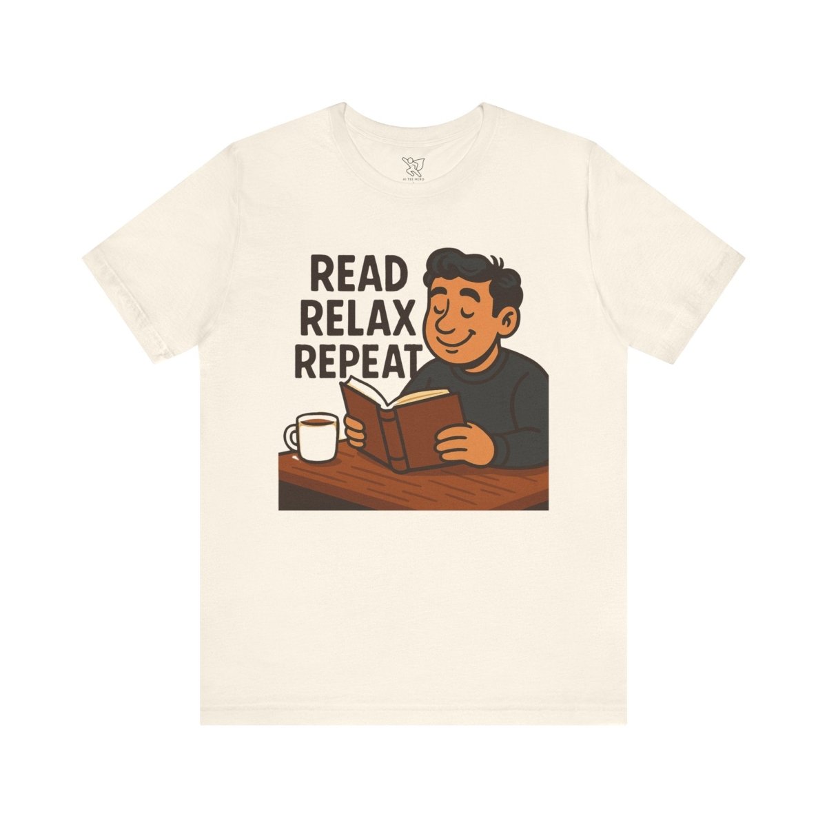 "Read. Relax. Repeat." Cozy Reading Shirt, Book Lover Gift, Unisex Casual Tee, Perfect for Book Clubs, Relaxing Days - MINDSet Collection - AI Tee Hero