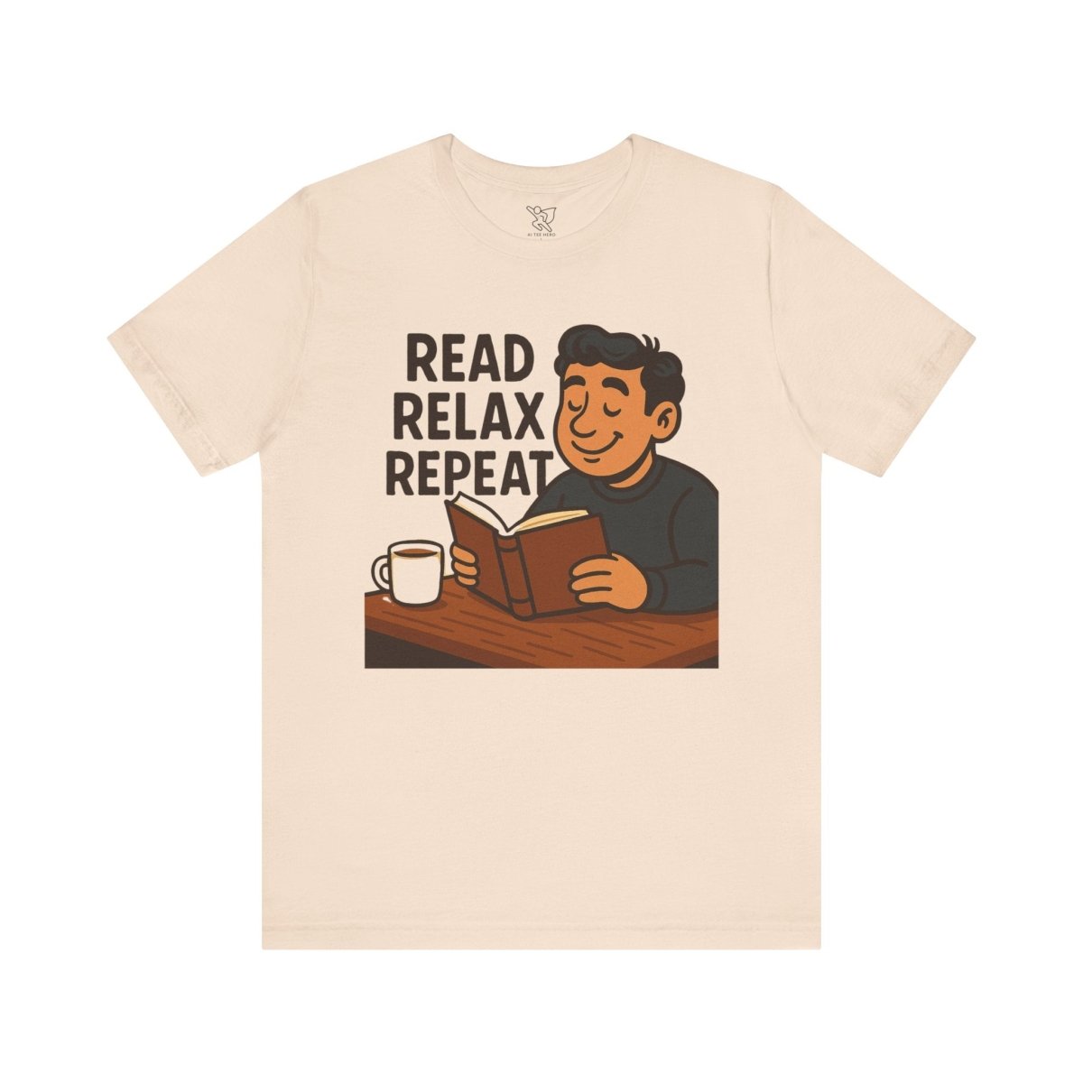 "Read. Relax. Repeat." Cozy Reading Shirt, Book Lover Gift, Unisex Casual Tee, Perfect for Book Clubs, Relaxing Days - MINDSet Collection - AI Tee Hero