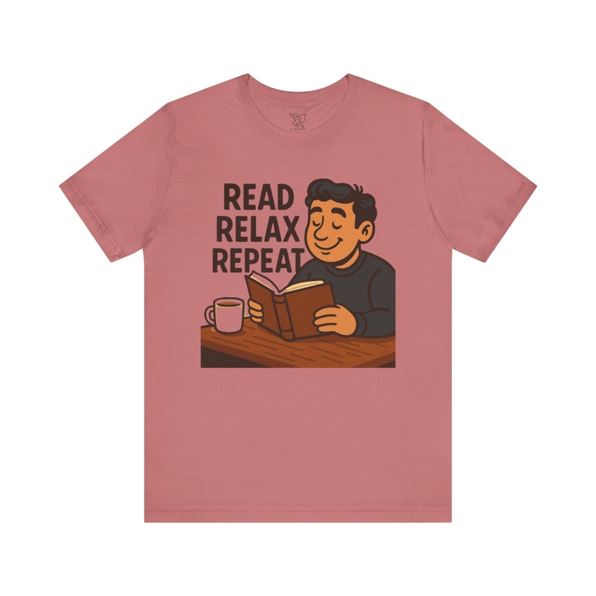 "Read. Relax. Repeat." Cozy Reading Shirt, Book Lover Gift, Unisex Casual Tee, Perfect for Book Clubs, Relaxing Days - MINDSet Collection - AI Tee Hero