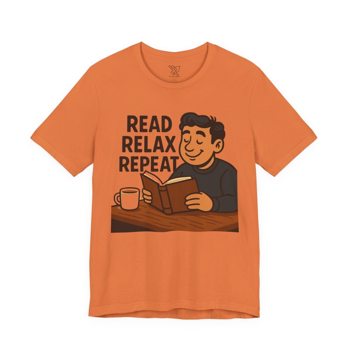 "Read. Relax. Repeat." Cozy Reading Shirt, Book Lover Gift, Unisex Casual Tee, Perfect for Book Clubs, Relaxing Days - MINDSet Collection - AI Tee Hero