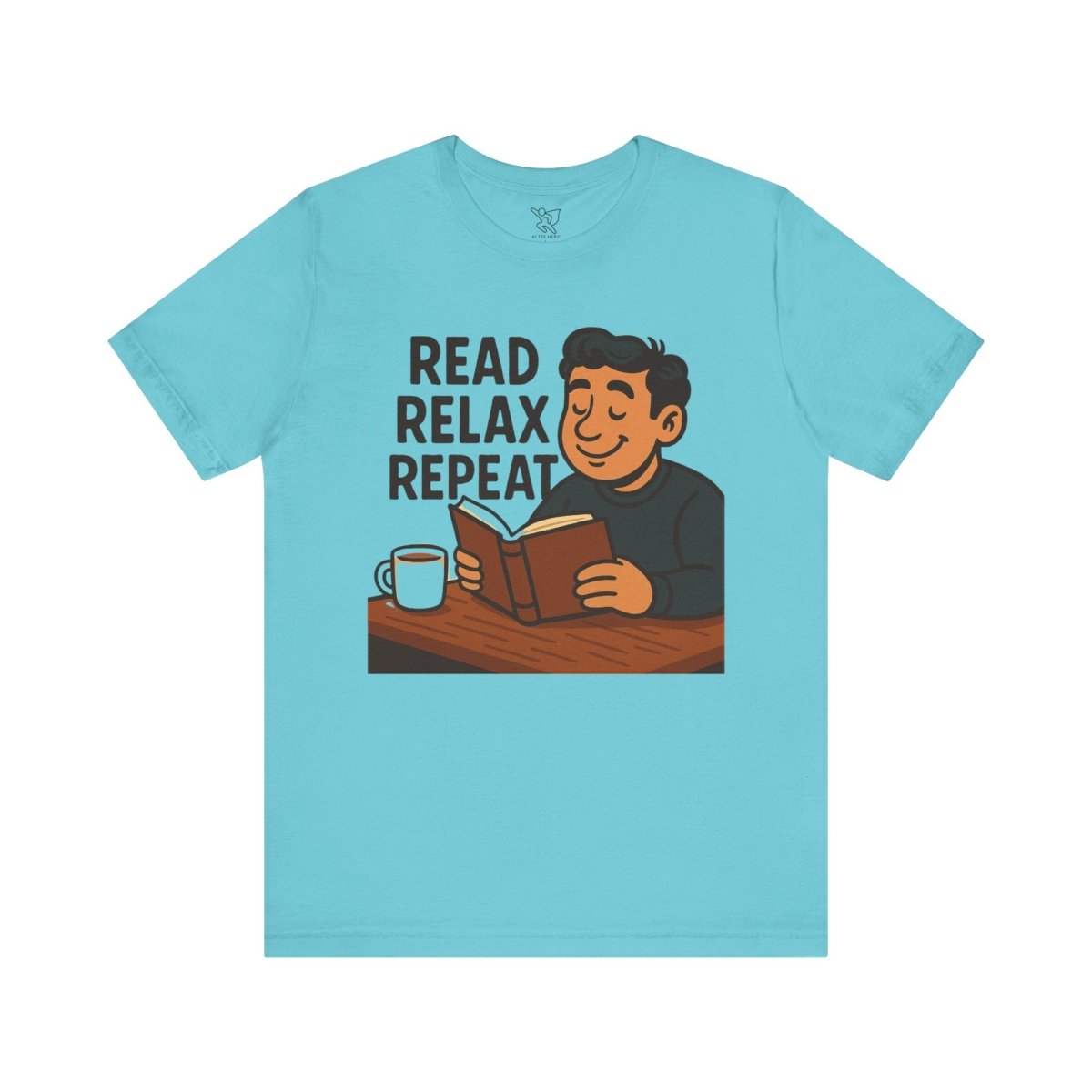 "Read. Relax. Repeat." Cozy Reading Shirt, Book Lover Gift, Unisex Casual Tee, Perfect for Book Clubs, Relaxing Days - MINDSet Collection - AI Tee Hero