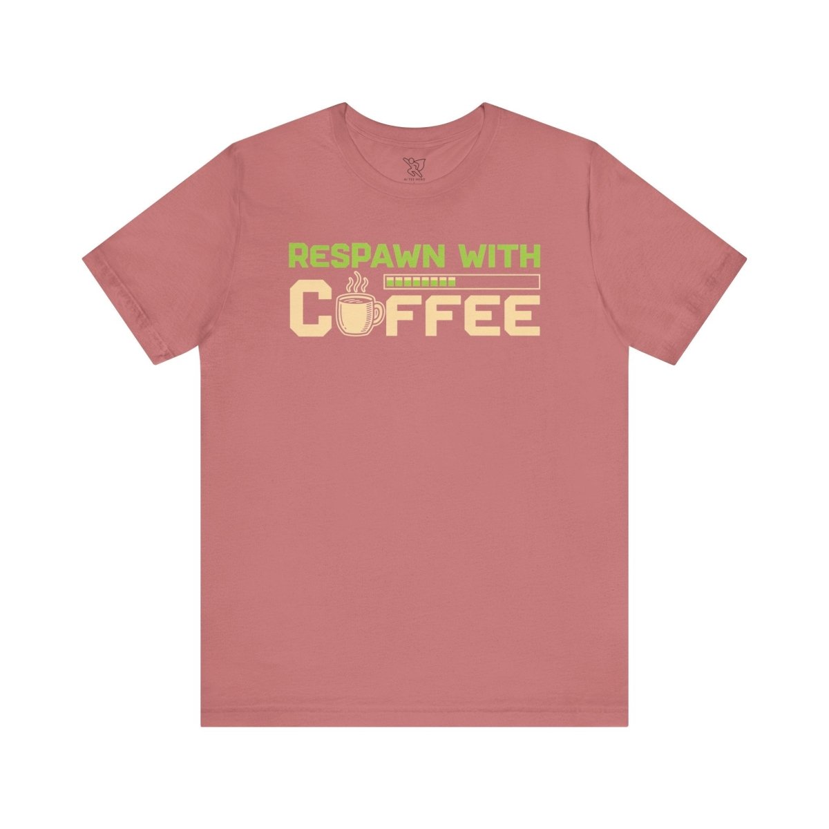 "Respawn with Coffee" Unisex Jersey Short Sleeve Tee, Gamer Shirt, Coffee Lover Tee, Birthday Gift, Casual Wear, Gaming Merchandise - AI Tee Hero