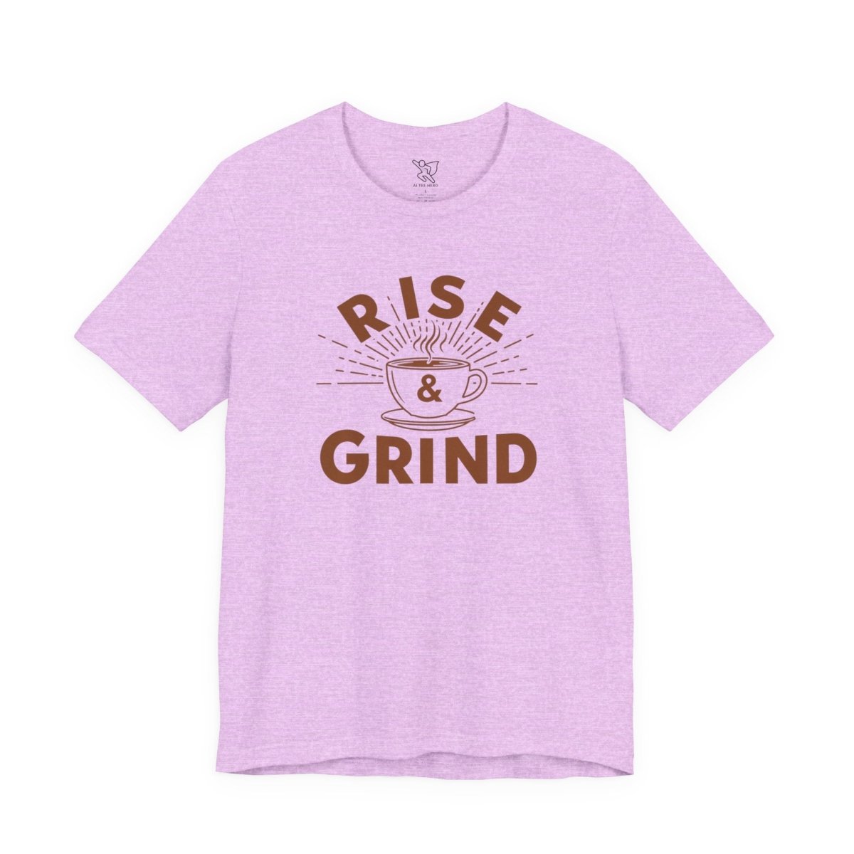 "Rise & Grind" CW - 1 Unisex Tee - Motivational Coffee Shirt, Casual Wear, Gift for Coffee Lovers, Unique Graphic Tee, Relaxed Fit - AI Tee Hero