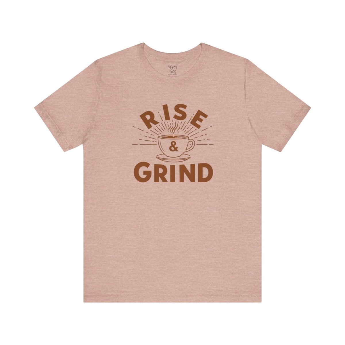 "Rise & Grind" CW - 1 Unisex Tee - Motivational Coffee Shirt, Casual Wear, Gift for Coffee Lovers, Unique Graphic Tee, Relaxed Fit - AI Tee Hero