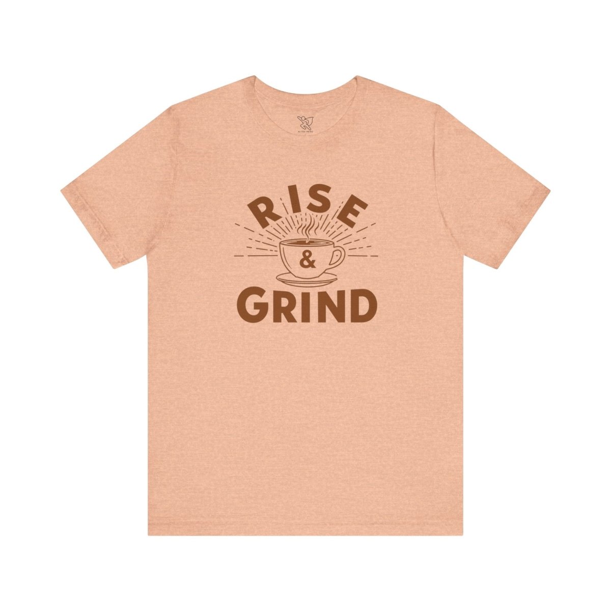 "Rise & Grind" CW - 1 Unisex Tee - Motivational Coffee Shirt, Casual Wear, Gift for Coffee Lovers, Unique Graphic Tee, Relaxed Fit - AI Tee Hero