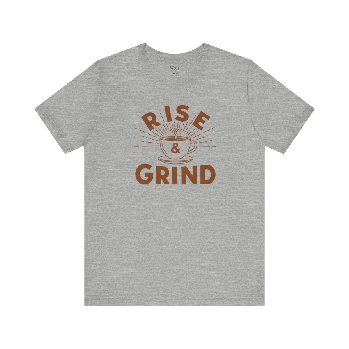 "Rise & Grind" CW - 1 Unisex Tee - Motivational Coffee Shirt, Casual Wear, Gift for Coffee Lovers, Unique Graphic Tee, Relaxed Fit - AI Tee Hero