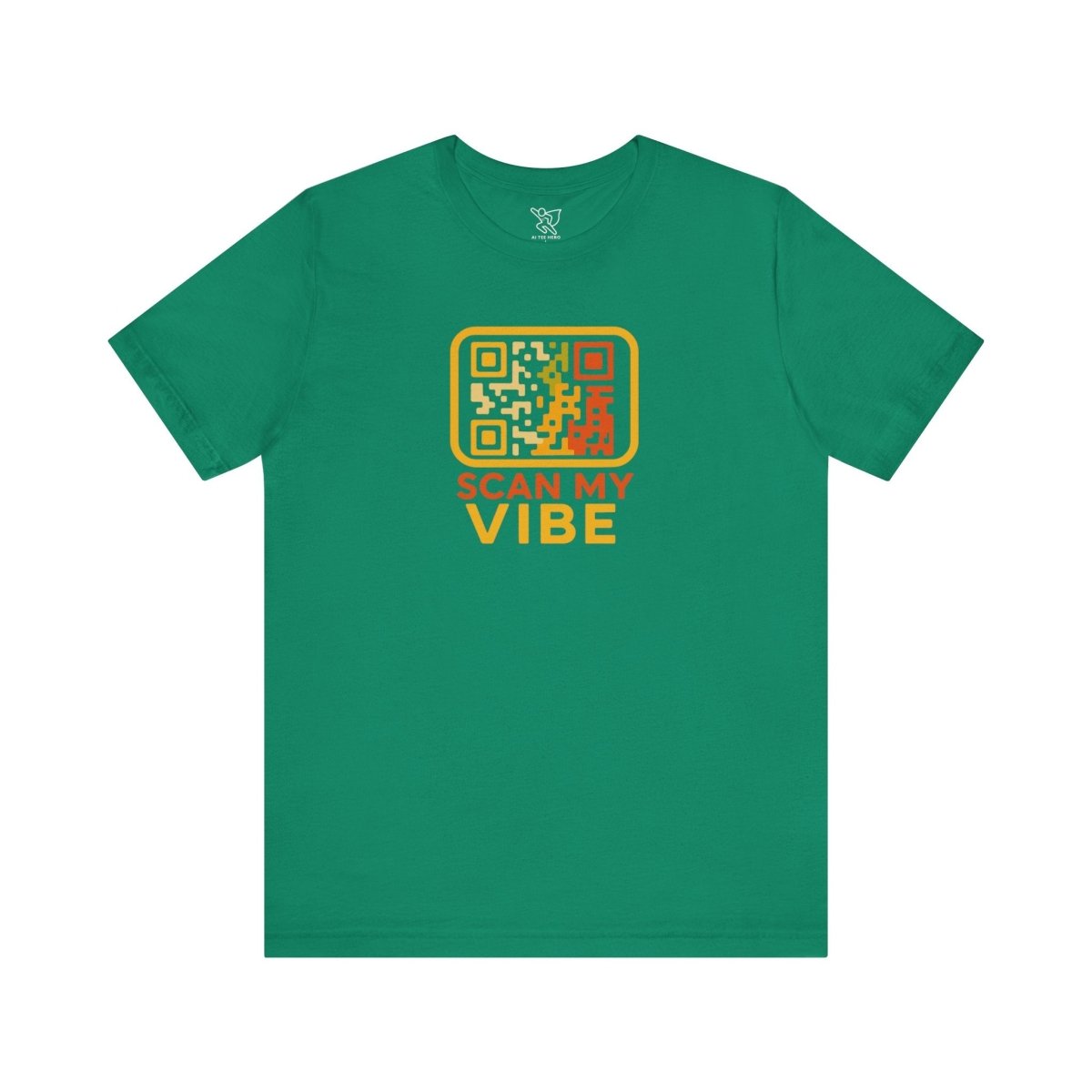 "Scan My Vibe" QR Code T-Shirt: Casual Wear, Summer Outfits, Unique Gift, Trendy Fashion, Fun Events CW - 1 Yellow Orange - AI Tee Hero