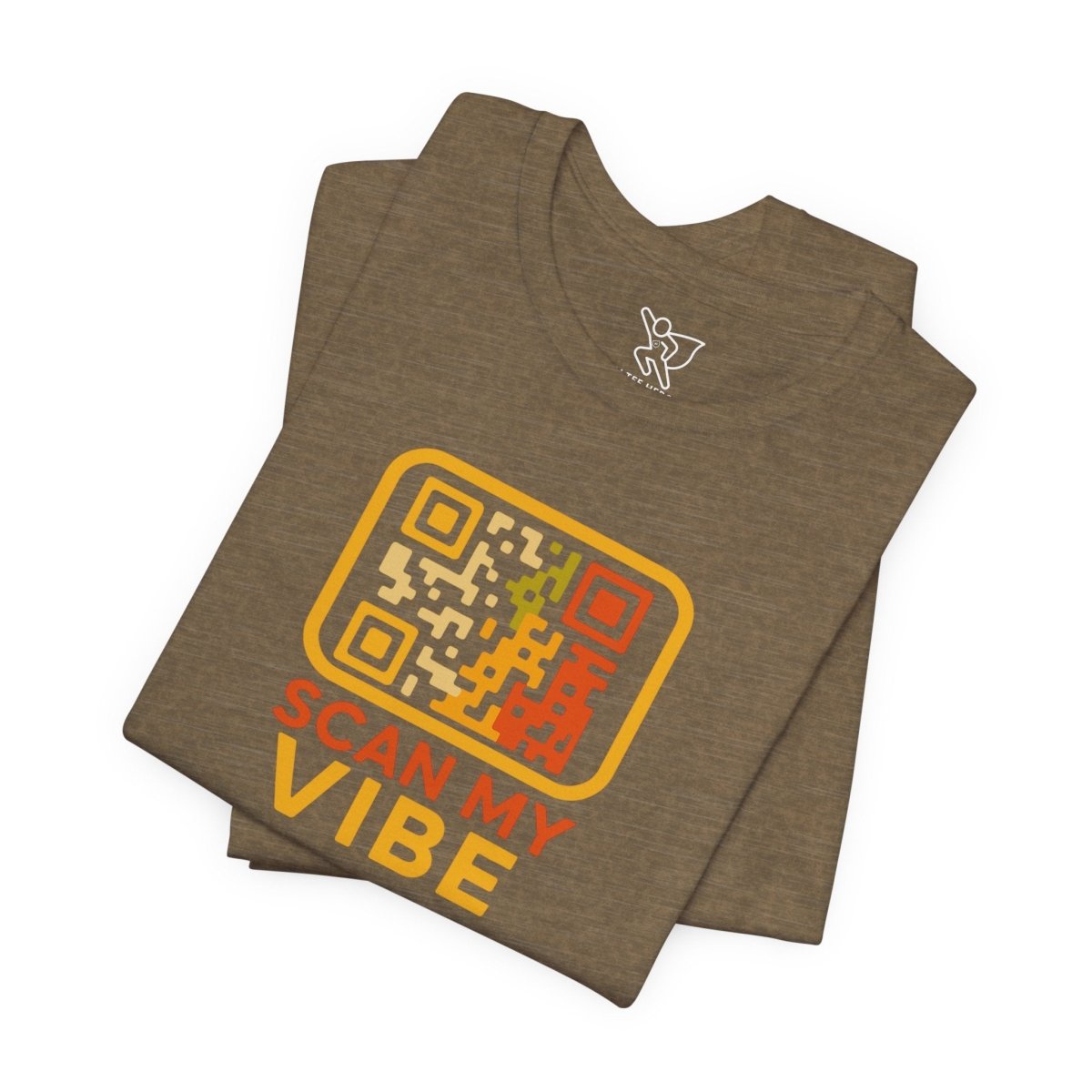 "Scan My Vibe" QR Code T-Shirt: Casual Wear, Summer Outfits, Unique Gift, Trendy Fashion, Fun Events CW - 1 Yellow Orange - AI Tee Hero
