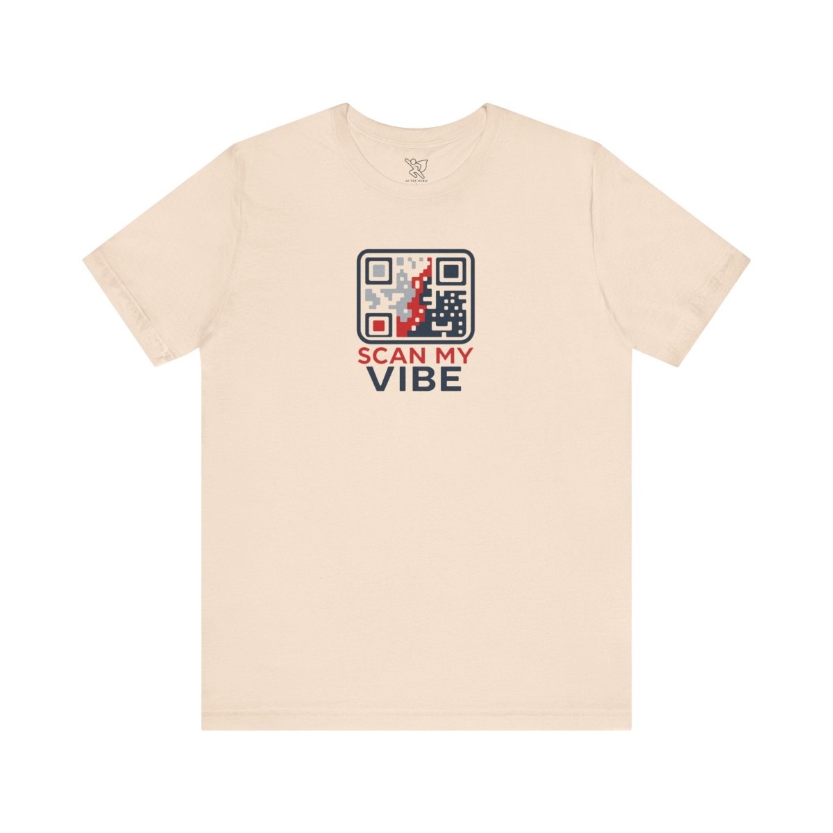 "Scan My Vibe" QR Code T-Shirt: Casual Wear, Summer Outfits, Unique Gift, Trendy Fashion, Fun Events CW - 2 Red Blue - AI Tee Hero