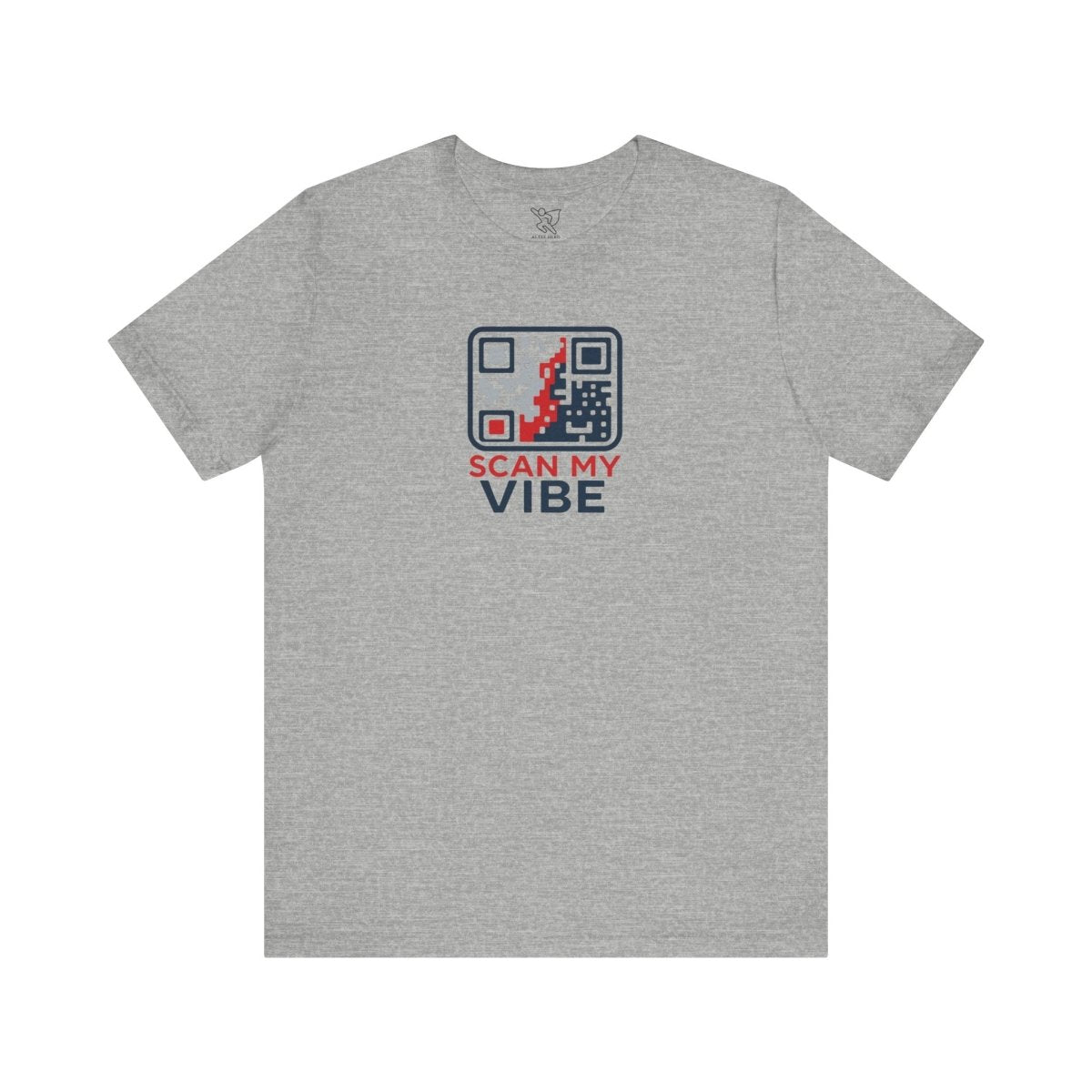 "Scan My Vibe" QR Code T-Shirt: Casual Wear, Summer Outfits, Unique Gift, Trendy Fashion, Fun Events CW - 2 Red Blue - AI Tee Hero