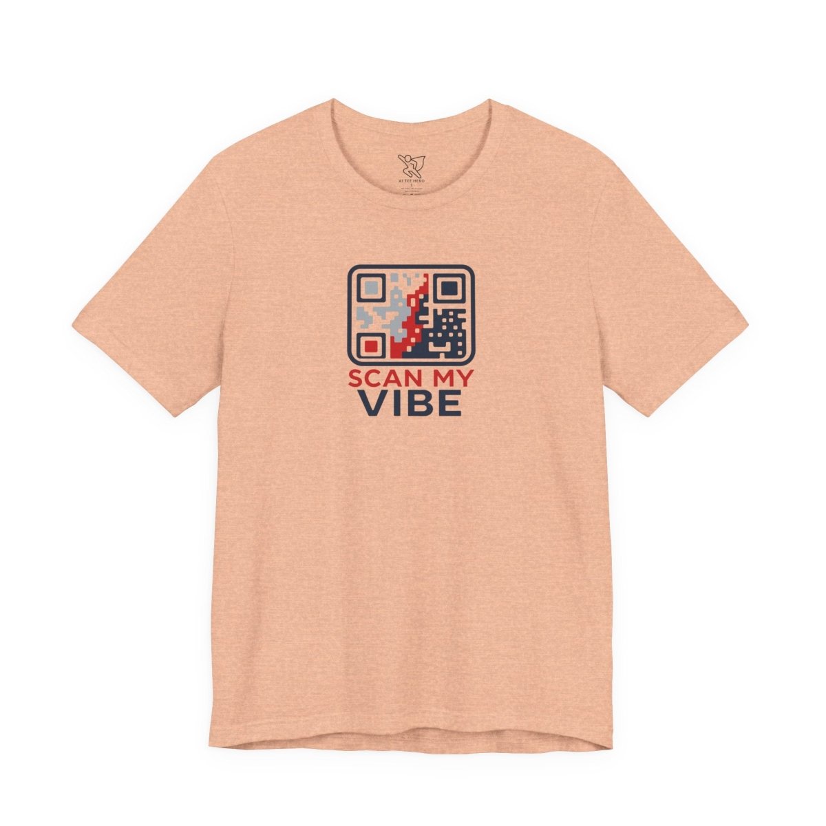 "Scan My Vibe" QR Code T-Shirt: Casual Wear, Summer Outfits, Unique Gift, Trendy Fashion, Fun Events CW - 2 Red Blue - AI Tee Hero