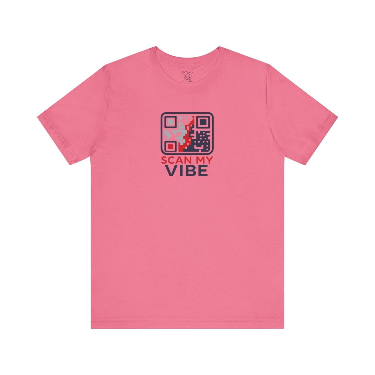 "Scan My Vibe" QR Code T-Shirt: Casual Wear, Summer Outfits, Unique Gift, Trendy Fashion, Fun Events CW - 2 Red Blue - AI Tee Hero