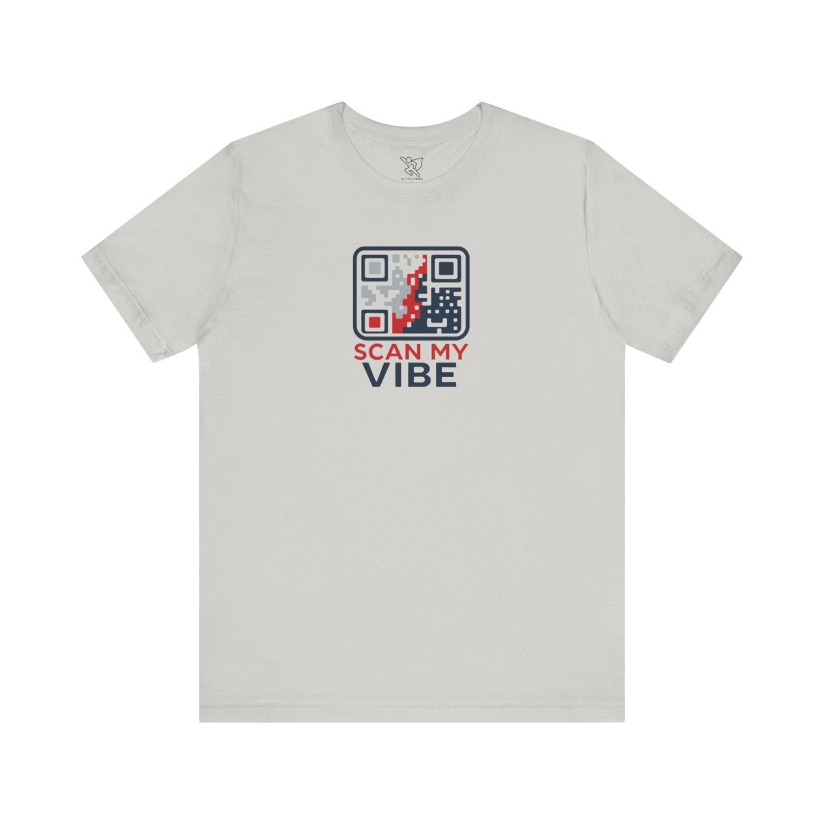 "Scan My Vibe" QR Code T-Shirt: Casual Wear, Summer Outfits, Unique Gift, Trendy Fashion, Fun Events CW - 2 Red Blue - AI Tee Hero