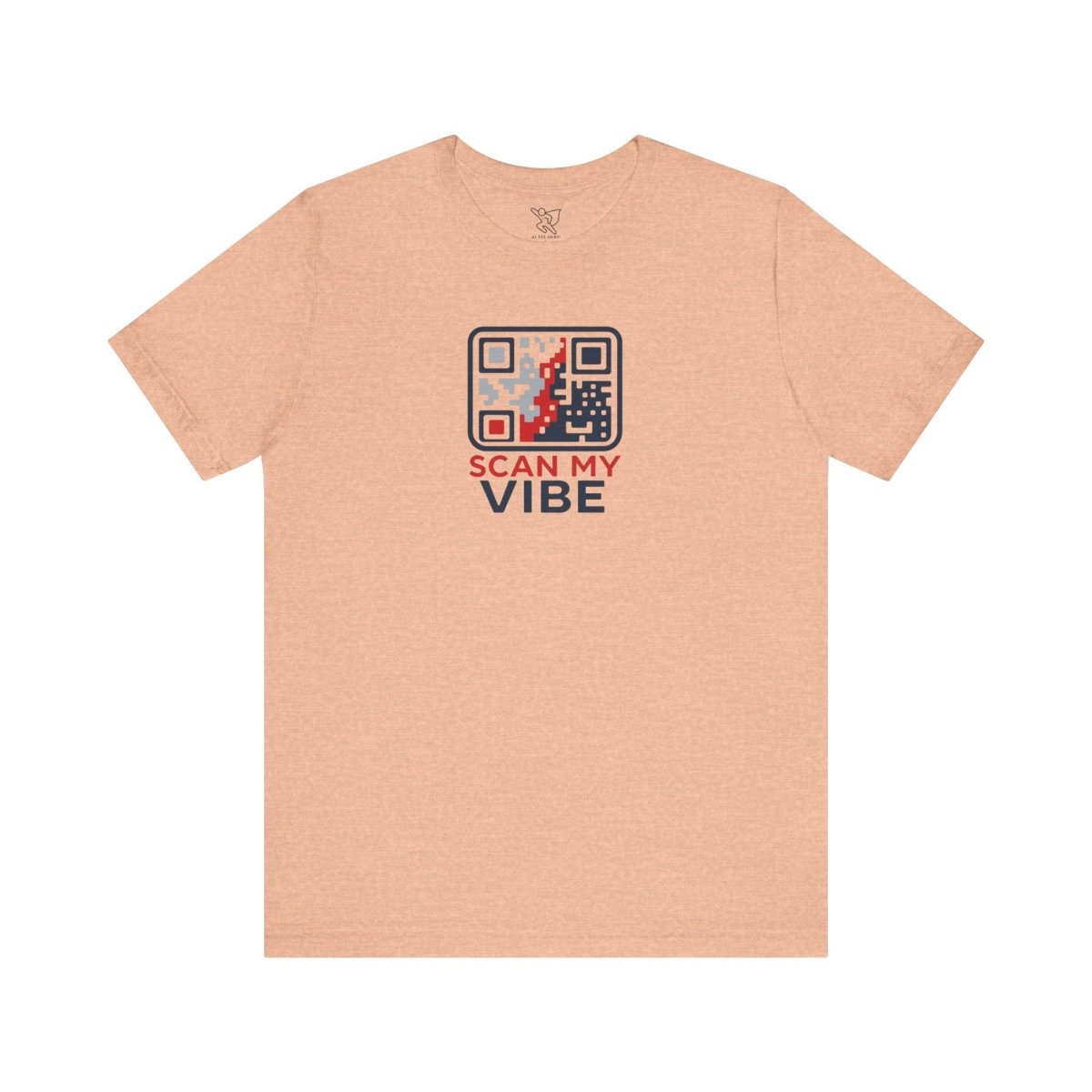 "Scan My Vibe" QR Code T-Shirt: Casual Wear, Summer Outfits, Unique Gift, Trendy Fashion, Fun Events CW - 2 Red Blue - AI Tee Hero