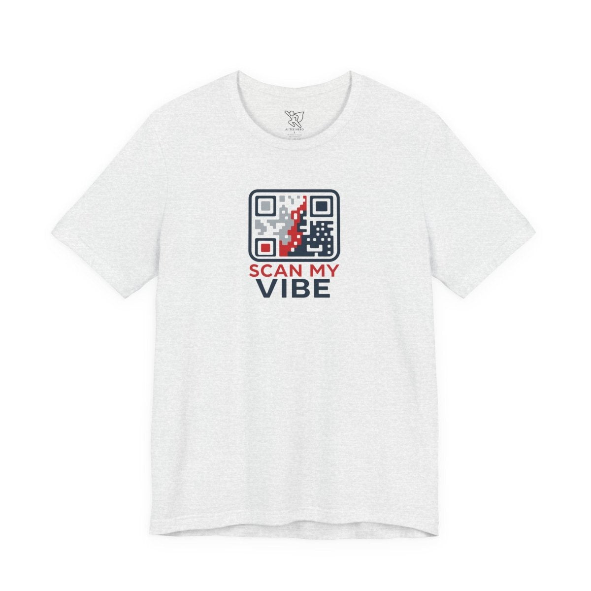 "Scan My Vibe" QR Code T-Shirt: Casual Wear, Summer Outfits, Unique Gift, Trendy Fashion, Fun Events CW - 2 Red Blue - AI Tee Hero
