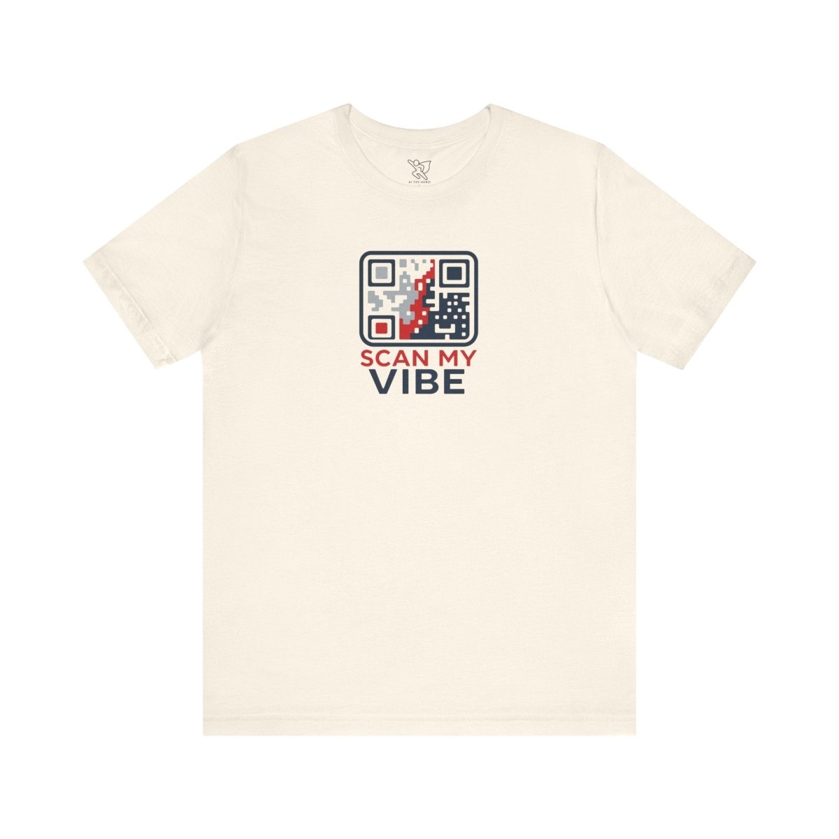 "Scan My Vibe" QR Code T-Shirt: Casual Wear, Summer Outfits, Unique Gift, Trendy Fashion, Fun Events CW - 2 Red Blue - AI Tee Hero