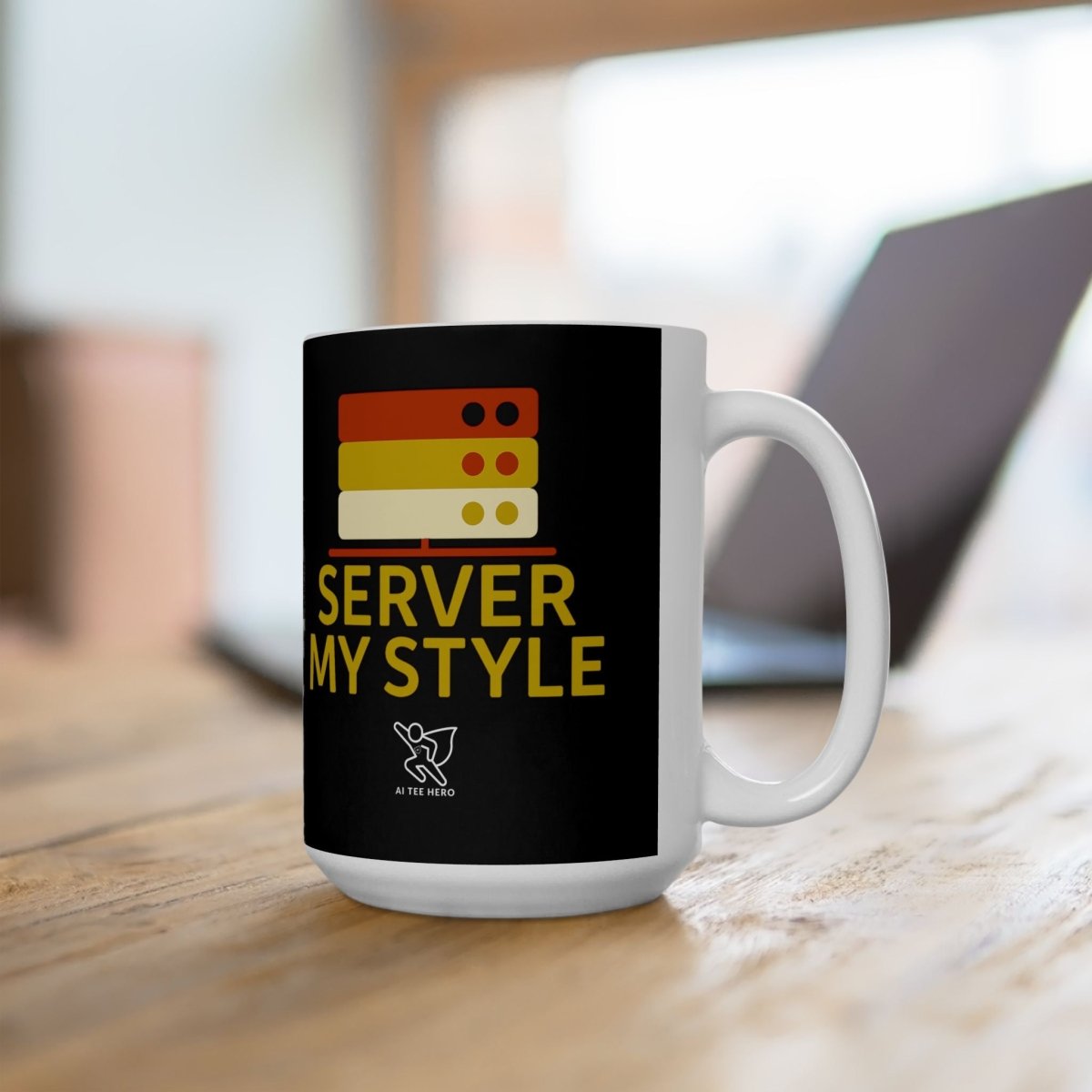 "Server My Style" Fun Ceramic Mug for Food Lovers | Perfect Gift for Chefs, Kitchen Decor, Birthday, Foodie, Coffee Lovers - AI Tee Hero