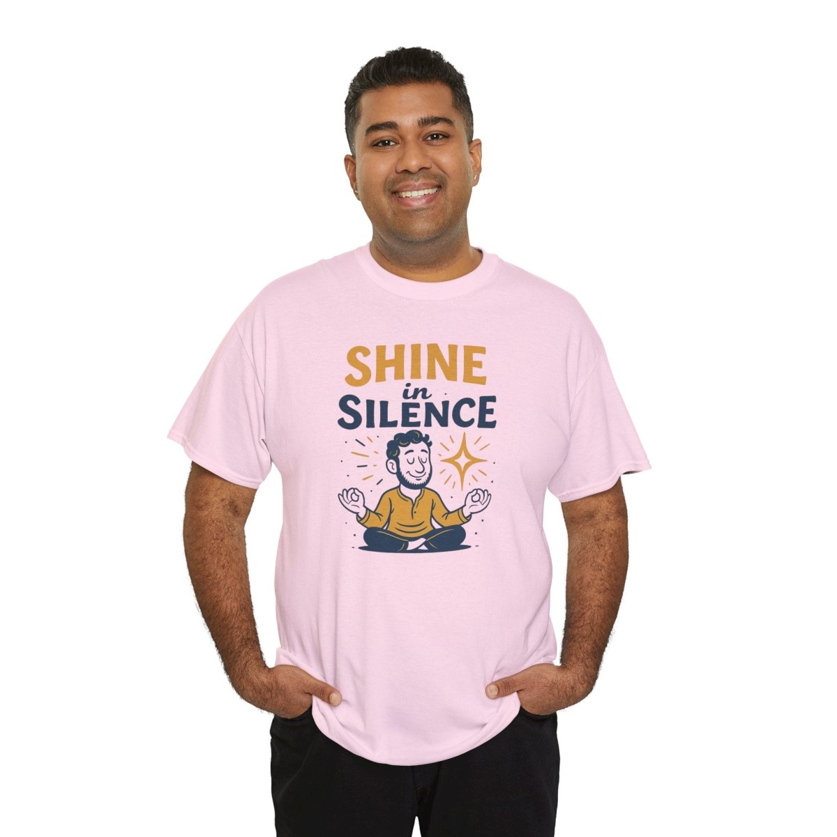 "Shine in Silence" Mindful Meditation Tee - Shine in Silence Unisex Cotton Shirt, Yoga Shirt, Gift for Meditators, Mindfulness Apparel, Relaxation Wear - MINDSet Collection - AI Tee Hero