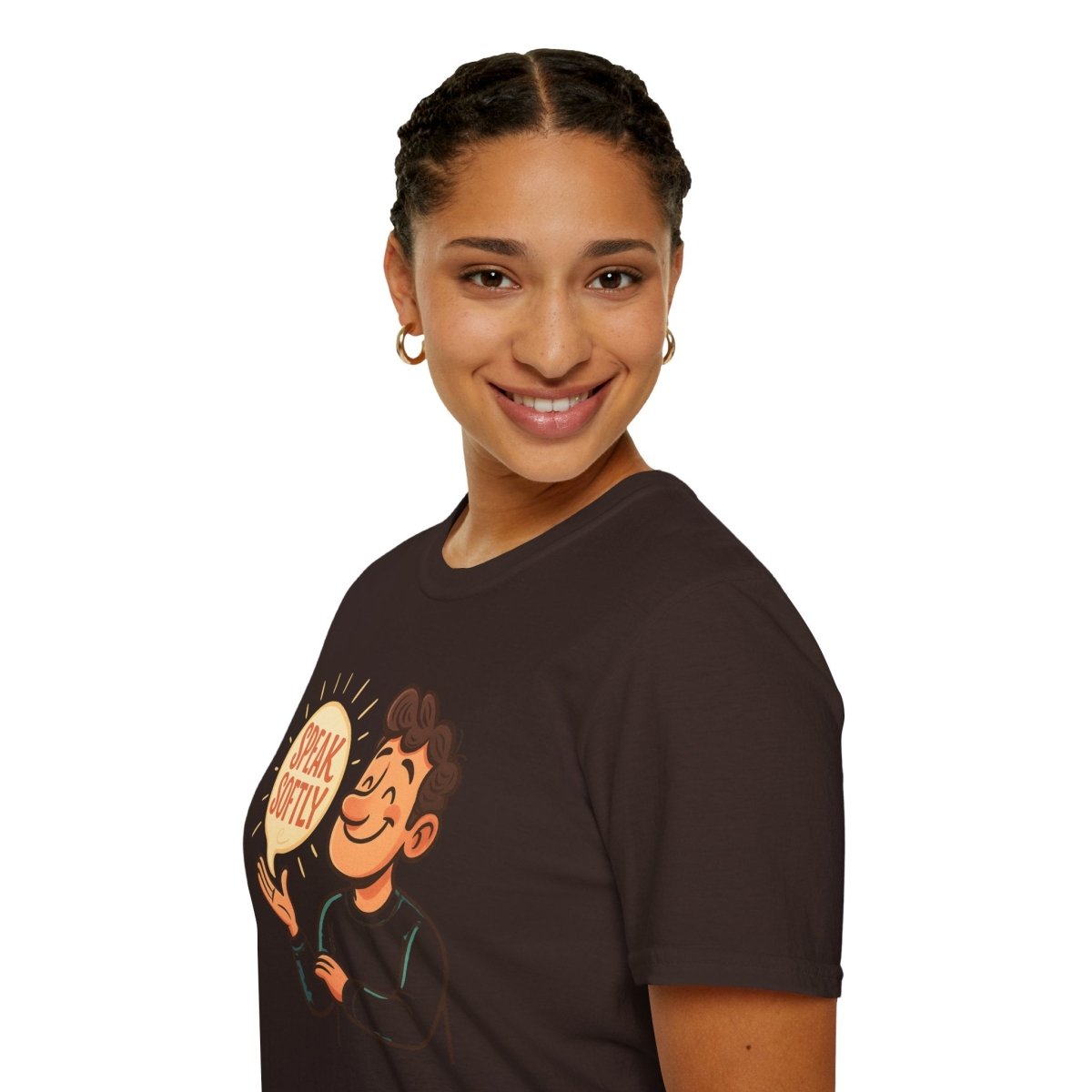 "Speak Softly" Unisex T-Shirt Softstyle Graphic Tee, Mindfulness and Relax Vibe, Inner Peace - MINDSet Collection - AI Tee Hero