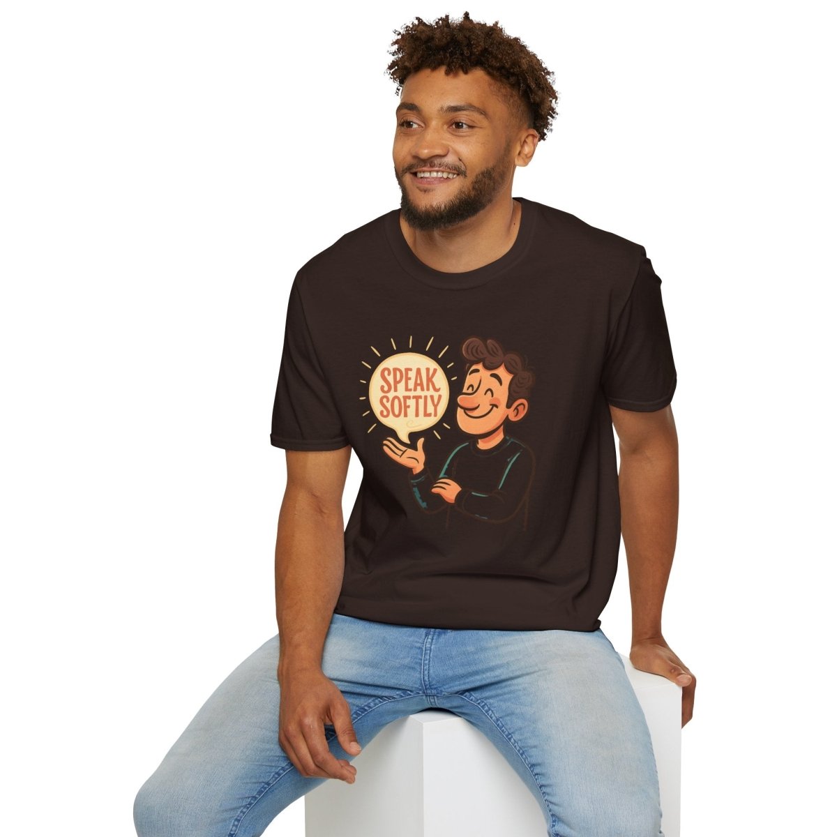 "Speak Softly" Unisex T-Shirt Softstyle Graphic Tee, Mindfulness and Relax Vibe, Inner Peace - MINDSet Collection - AI Tee Hero