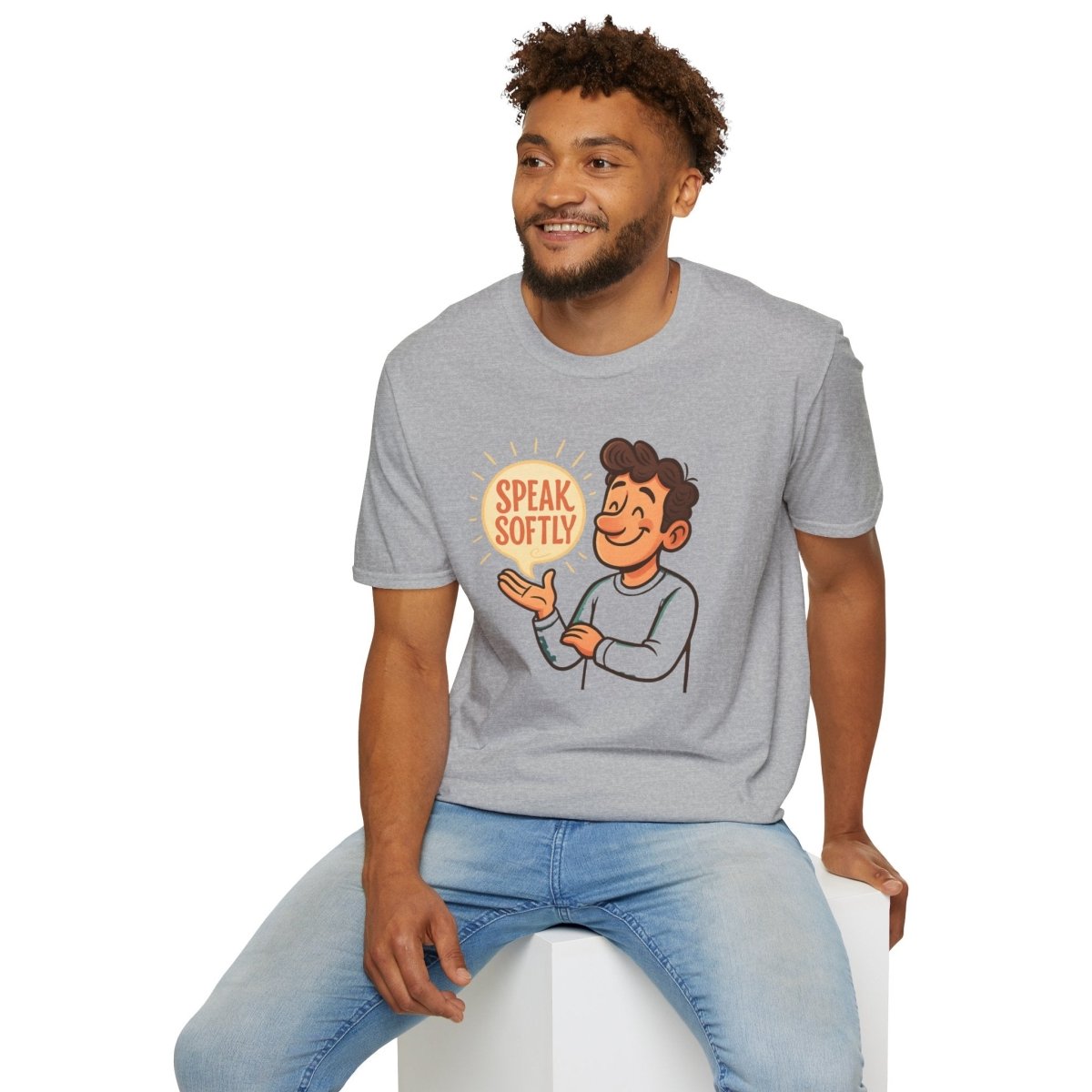 "Speak Softly" Unisex T-Shirt Softstyle Graphic Tee, Mindfulness and Relax Vibe, Inner Peace - MINDSet Collection - AI Tee Hero