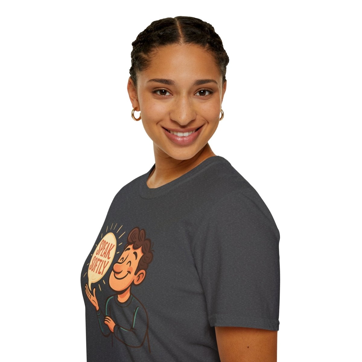 "Speak Softly" Unisex T-Shirt Softstyle Graphic Tee, Mindfulness and Relax Vibe, Inner Peace - MINDSet Collection - AI Tee Hero