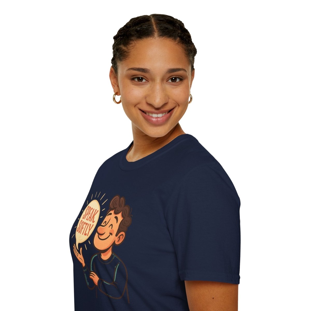 "Speak Softly" Unisex T-Shirt Softstyle Graphic Tee, Mindfulness and Relax Vibe, Inner Peace - MINDSet Collection - AI Tee Hero