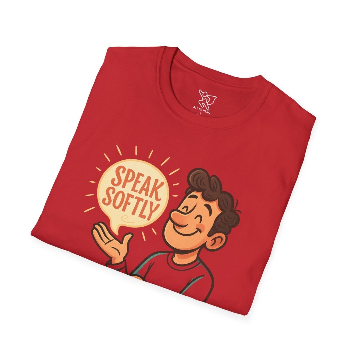 "Speak Softly" Unisex T-Shirt Softstyle Graphic Tee, Mindfulness and Relax Vibe, Inner Peace - MINDSet Collection - AI Tee Hero