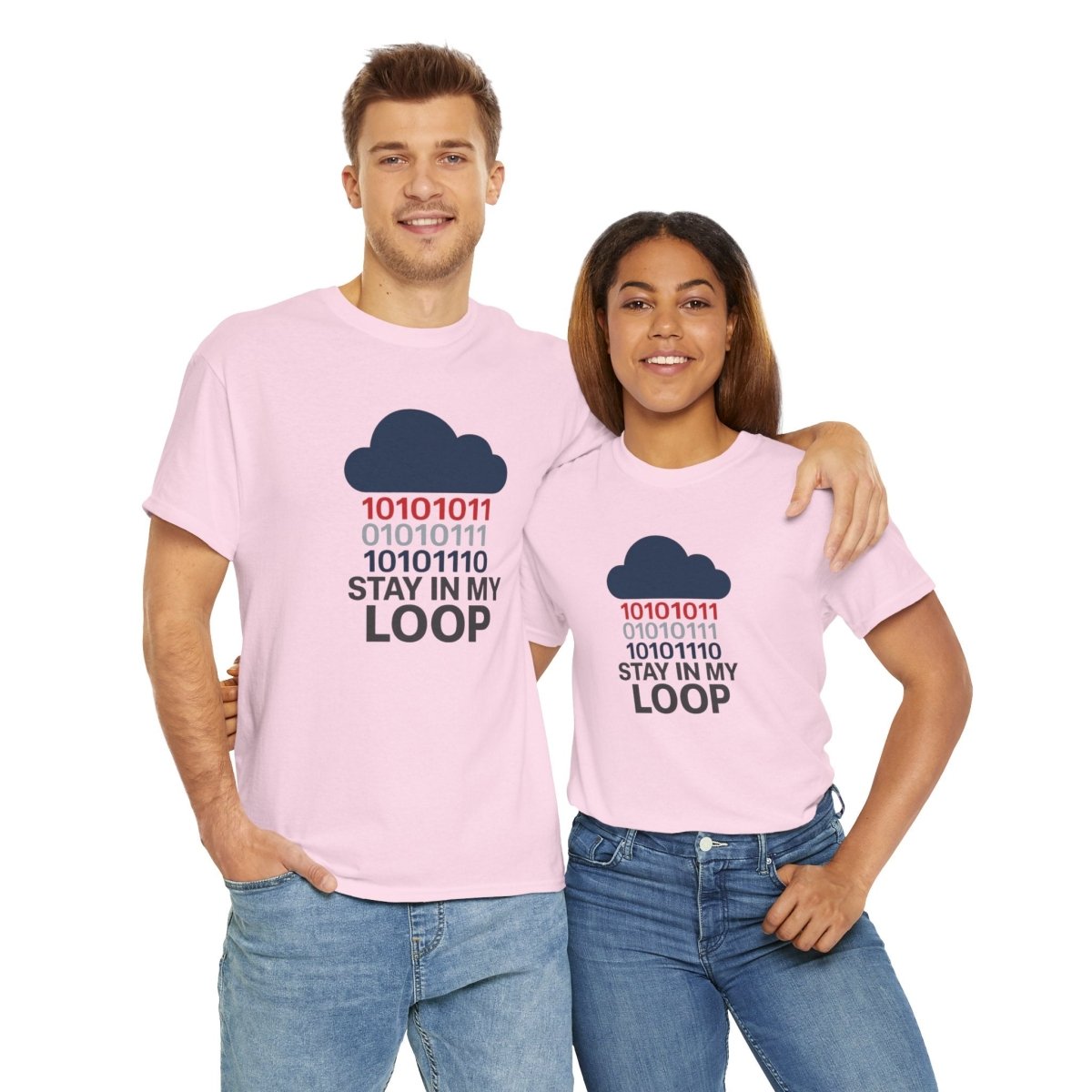 "Stay in My Loop T-Shirt" Tech Humor Shirt, Gift for Coders, Casual Everyday Wear, Cloud Design CW - 1 Blue - AI Tee Hero