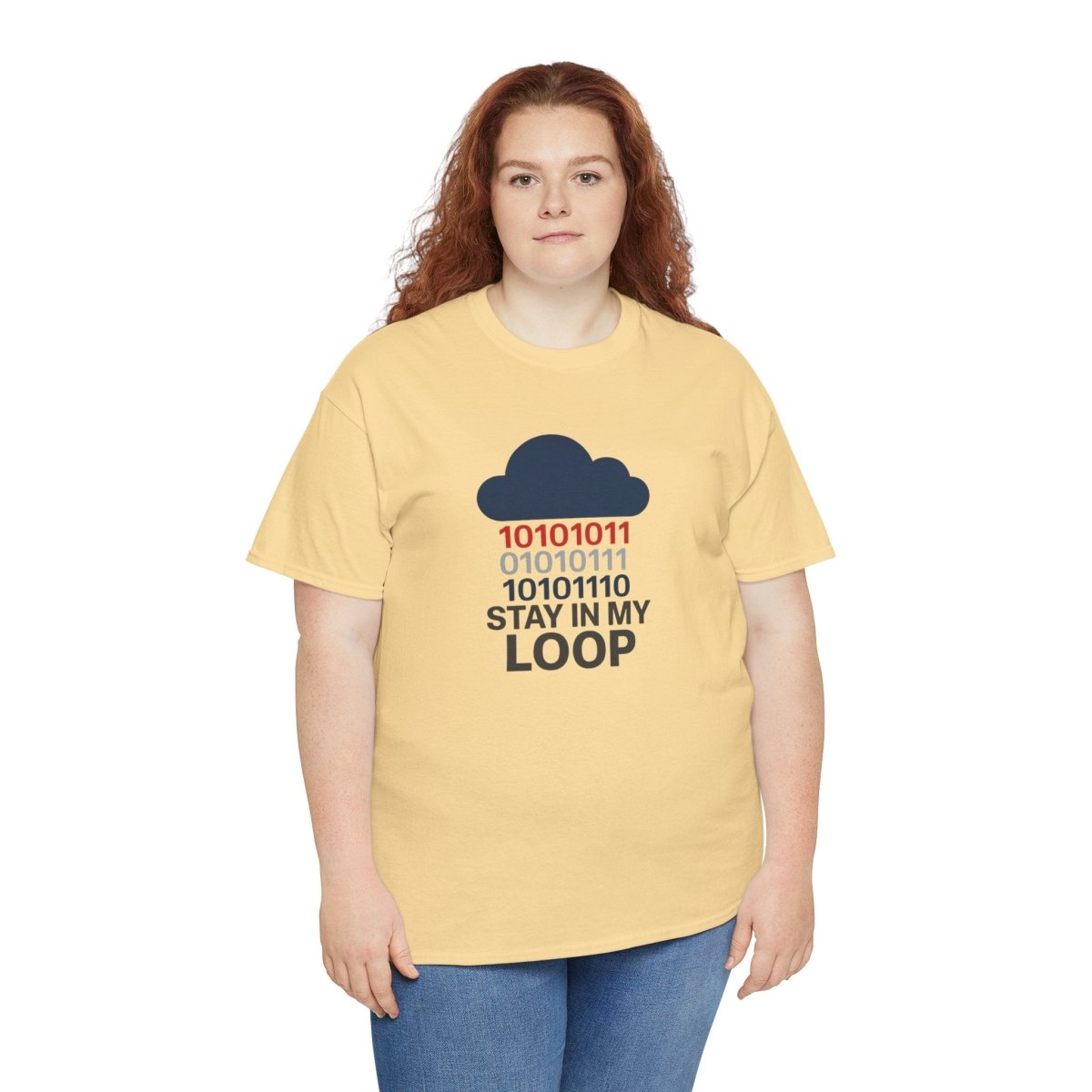 "Stay in My Loop T-Shirt" Tech Humor Shirt, Gift for Coders, Casual Everyday Wear, Cloud Design CW - 1 Blue - AI Tee Hero