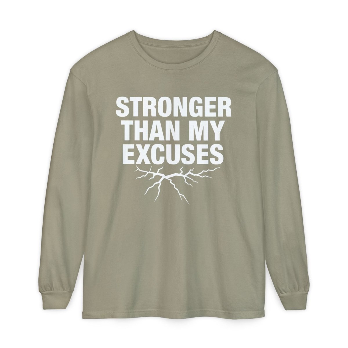 "Stronger Than My Excuses" Empowering Long Sleeve T-Shirt, Motivational Shirt for Fitness, Casual Wear, Gift for Friends, Workout Apparel, Quotes Tee - AI Tee Hero